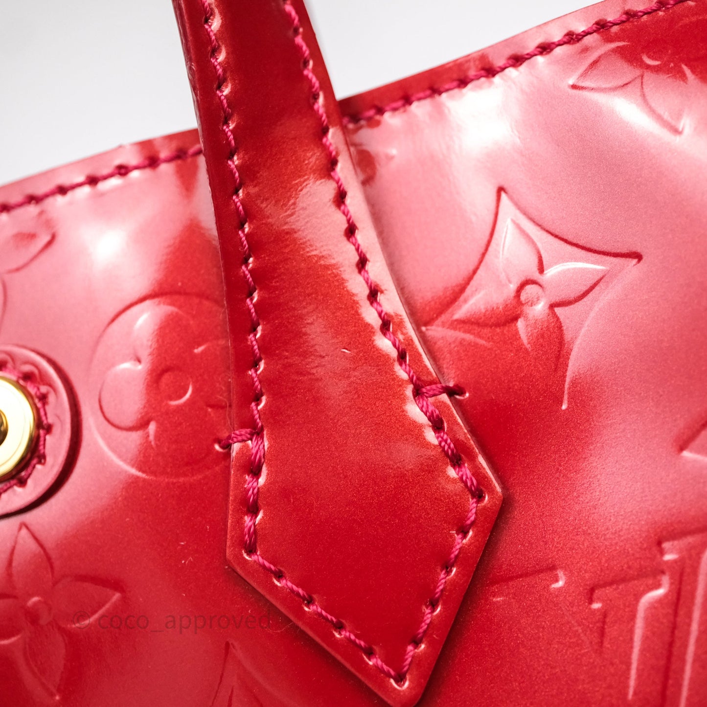 Louis Vuitton Vernis Wilshire Monogram Tote Bag Red