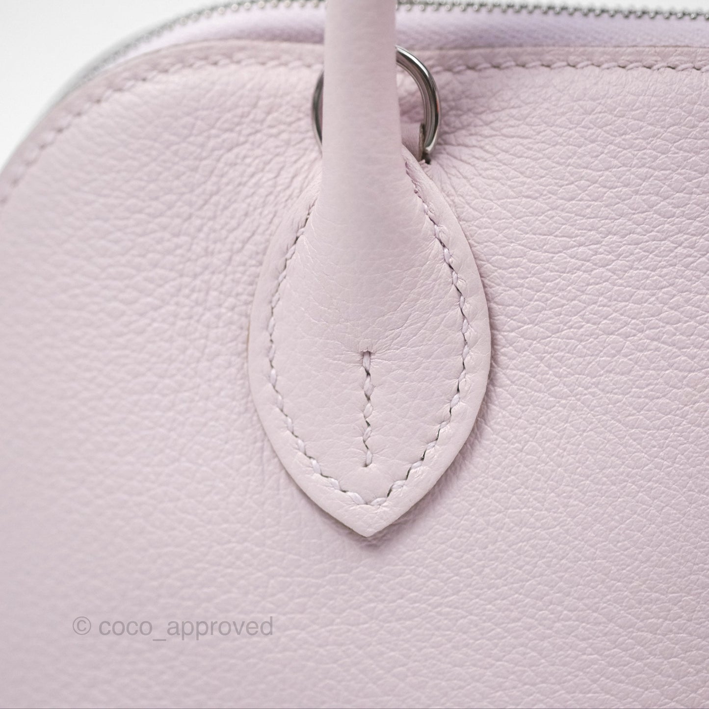 Hermès Bolide Mini 1923 Evercolor Mauve Pale 09/ Caramel 28 Palladium Hardware