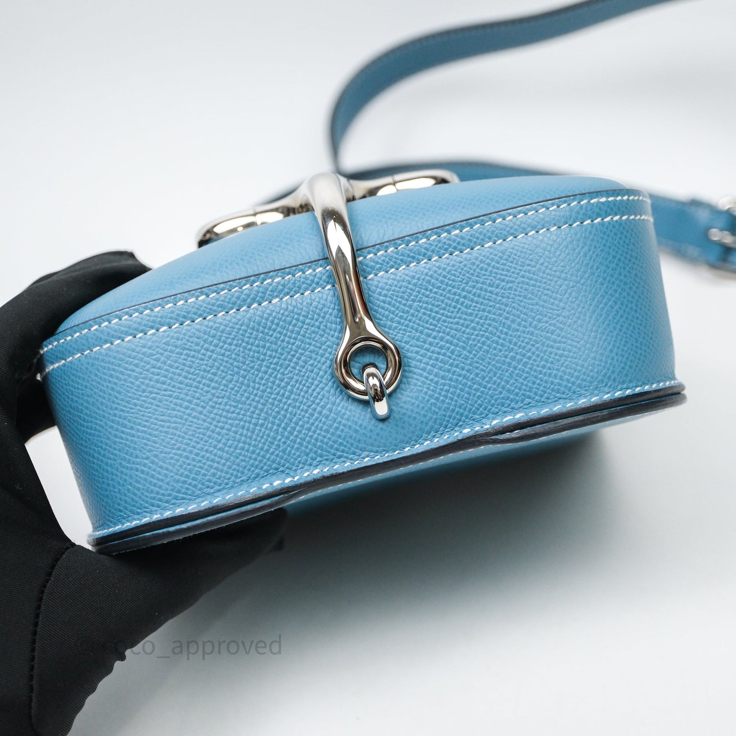 Hermès Della Cavalleria Mini II Bag 18 New Bleu Jean 75 Epsom Palladium Hardware