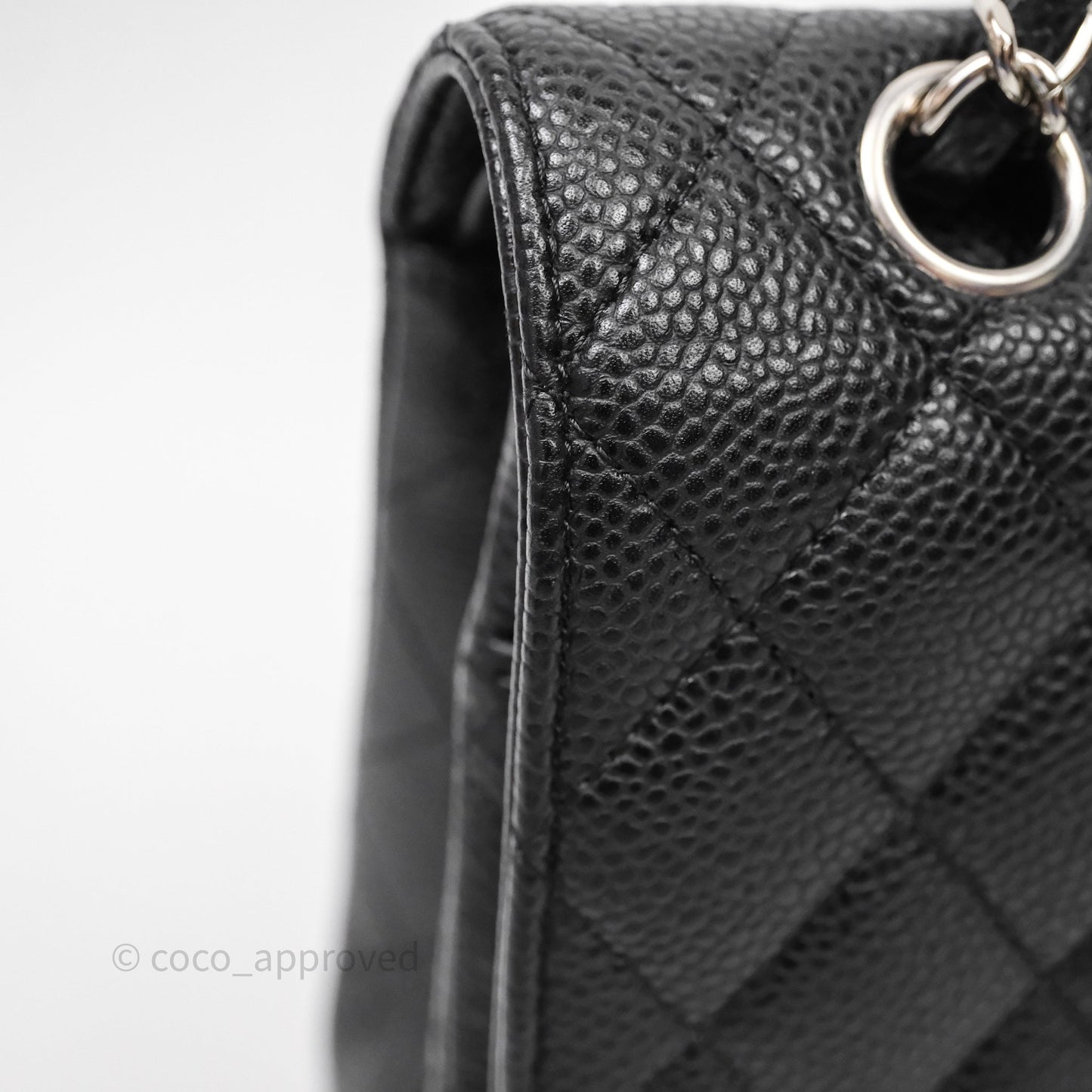 Chanel Classic M/L Medium Flap Quilted Black Caviar Silver Hardware