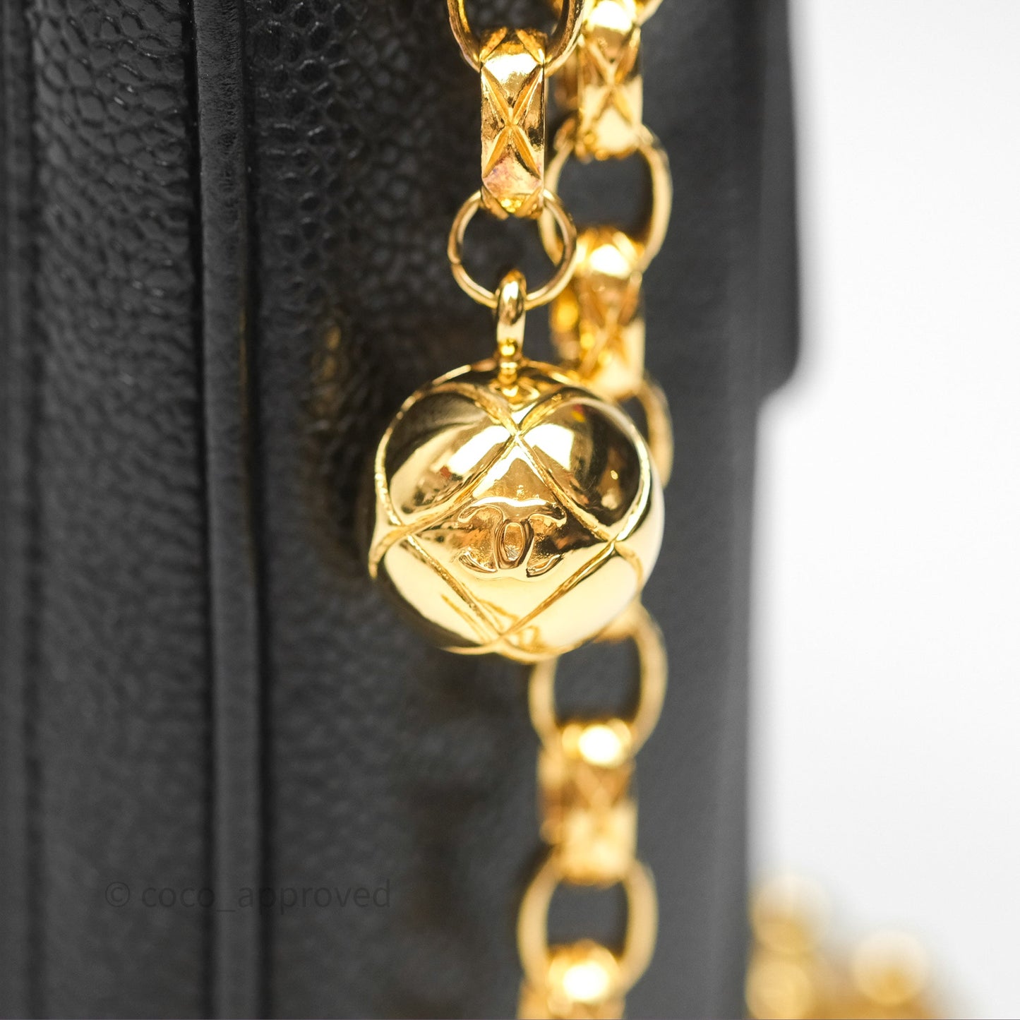 Chanel Vintage CC Camera Bag Black Caviar 24 Gold Hardware