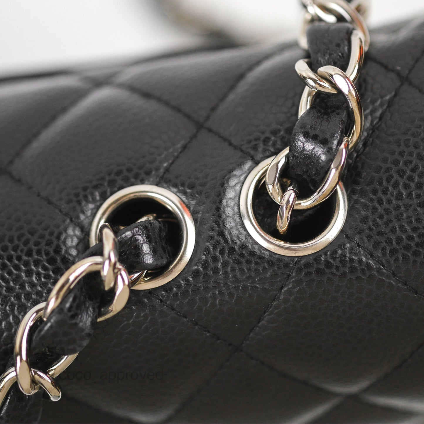 Chanel Jumbo Single Flap Quilted Black Caviar Silver Hardware