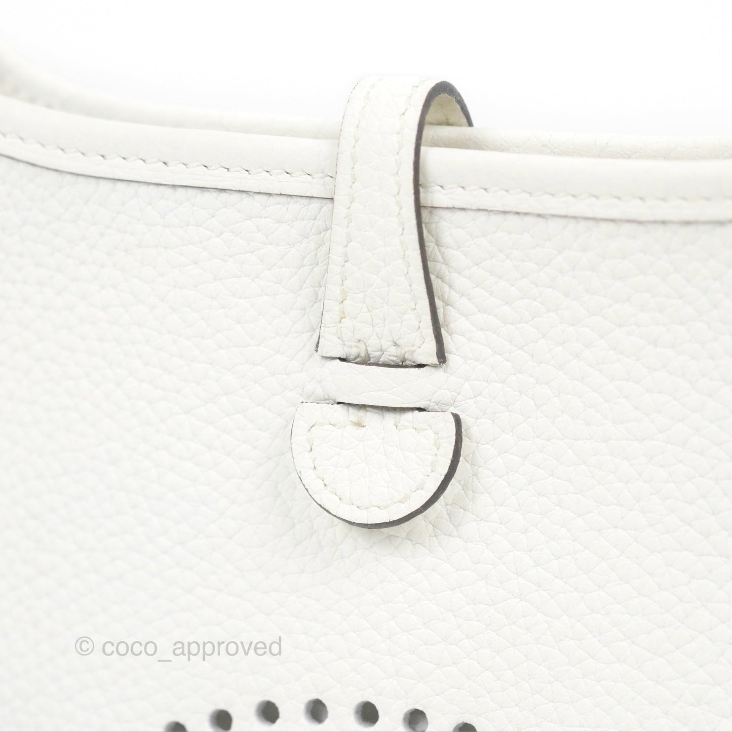 Hermès Mini Evelyne 16 New White Clemence Palladium Hardware