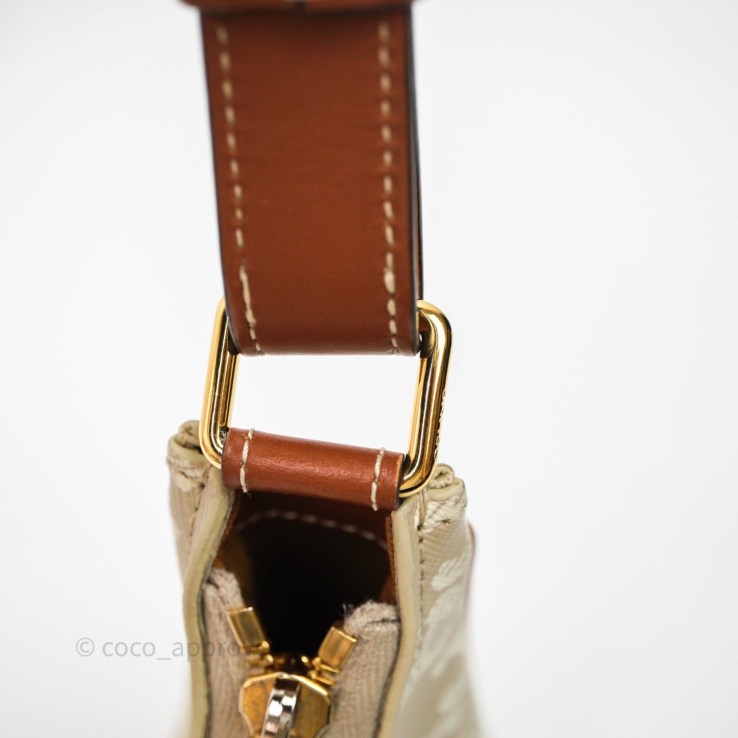 Celine Ava Bag In Triomphe Canvas Calfskin Grege