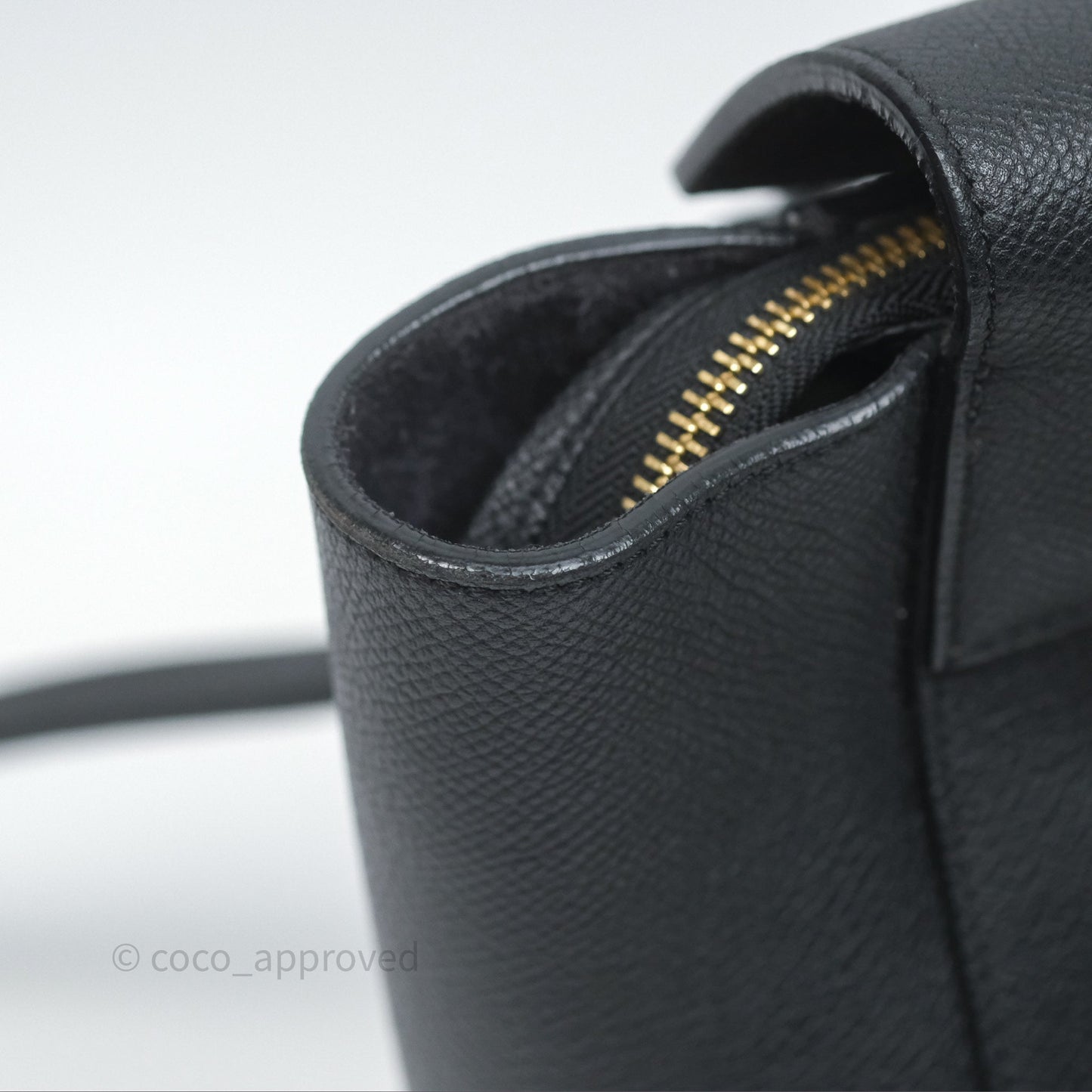 Celine Micro Belt Bag Black Grained Calfskin Gold Hardware