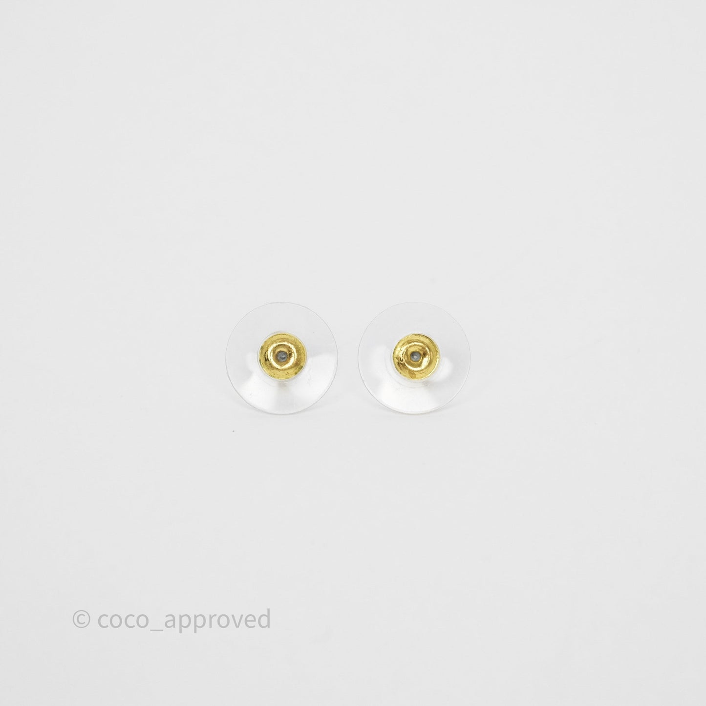 Chanel Round Pearl CC Black Resin Drop Earrings Gold Tone 22A