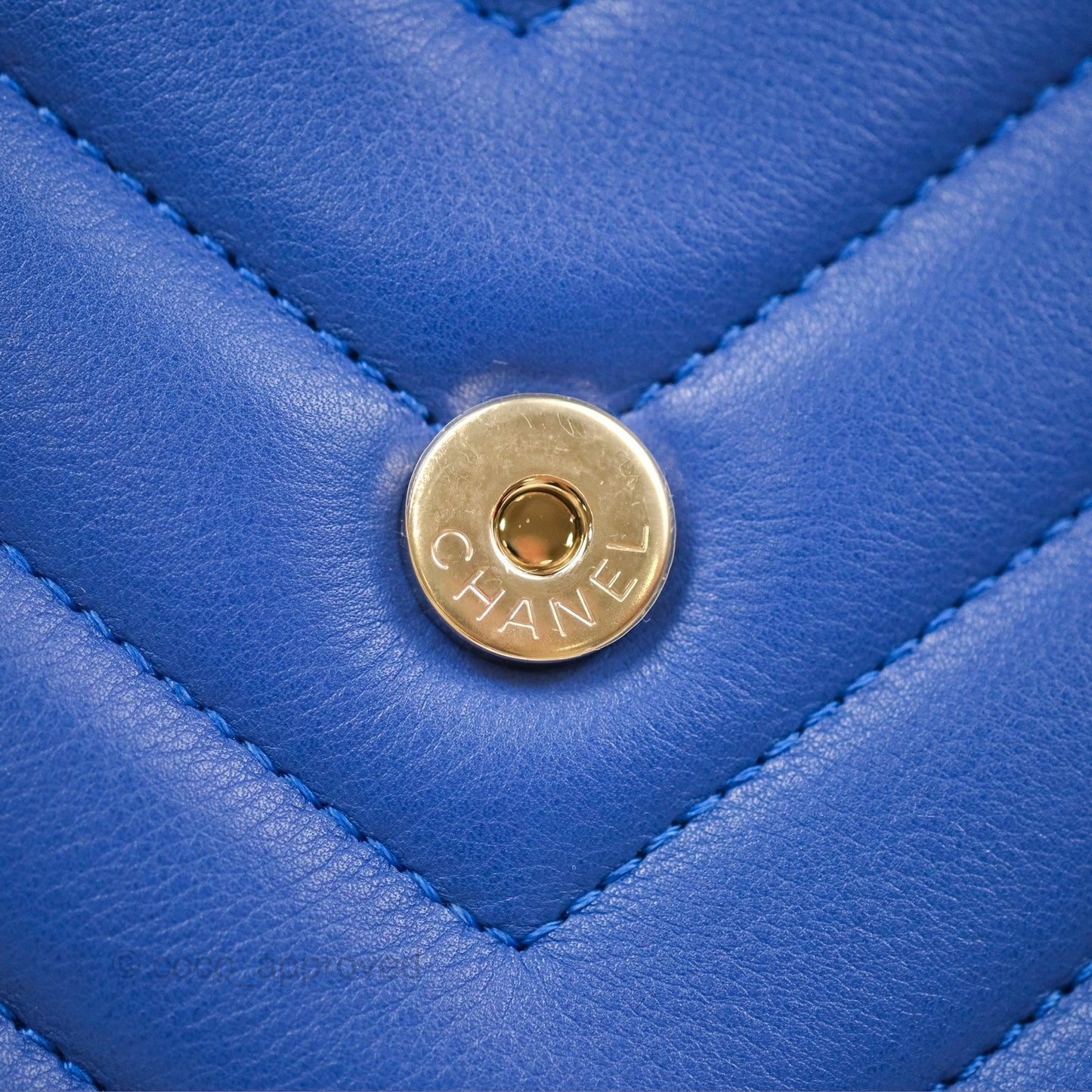 Chanel Chevron Square Envelope Flap Bag Royal Blue 19C