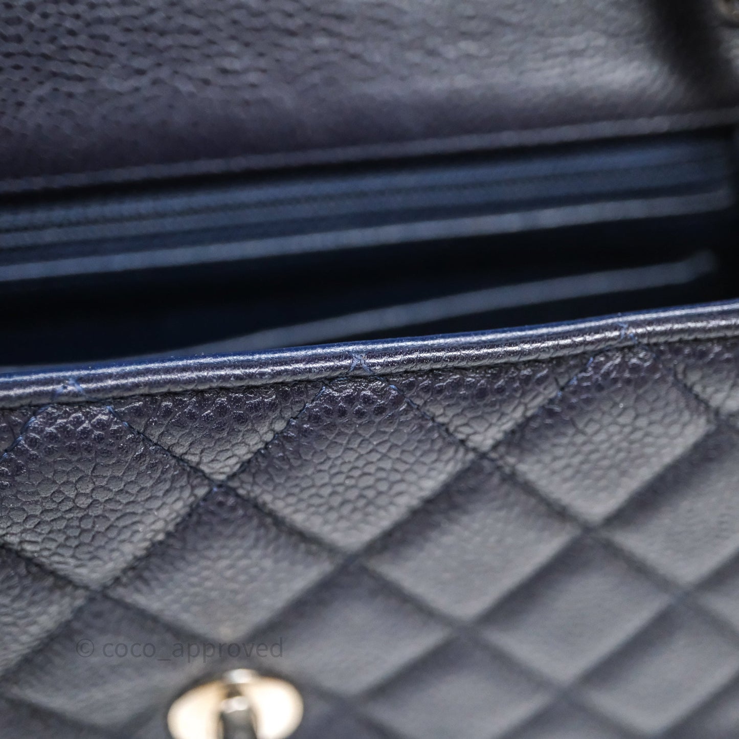 Chanel Mini Rectangular Quilted Dark Navy Caviar Silver Hardware