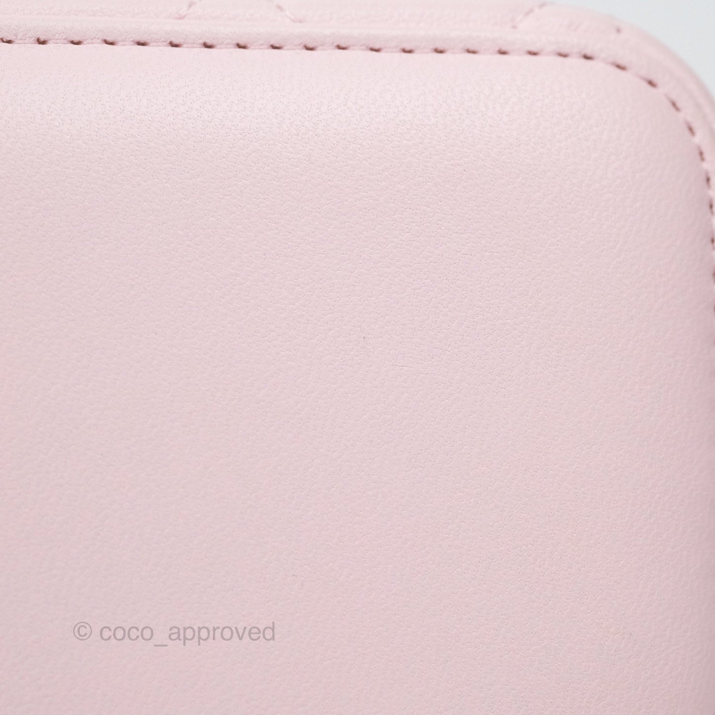 Chanel Vanity Rectangular Top Handle Light Pink Lambskin Gold Hardware