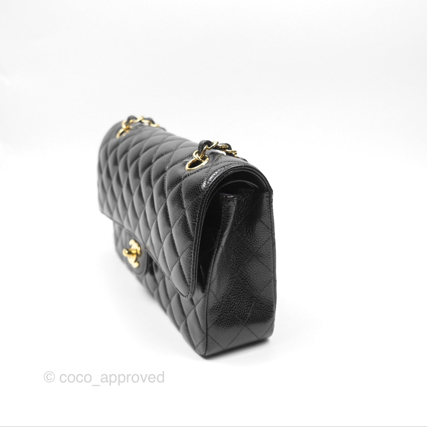 Chanel Classic M/L Medium Flap Quilted Black Caviar Gold Hardware