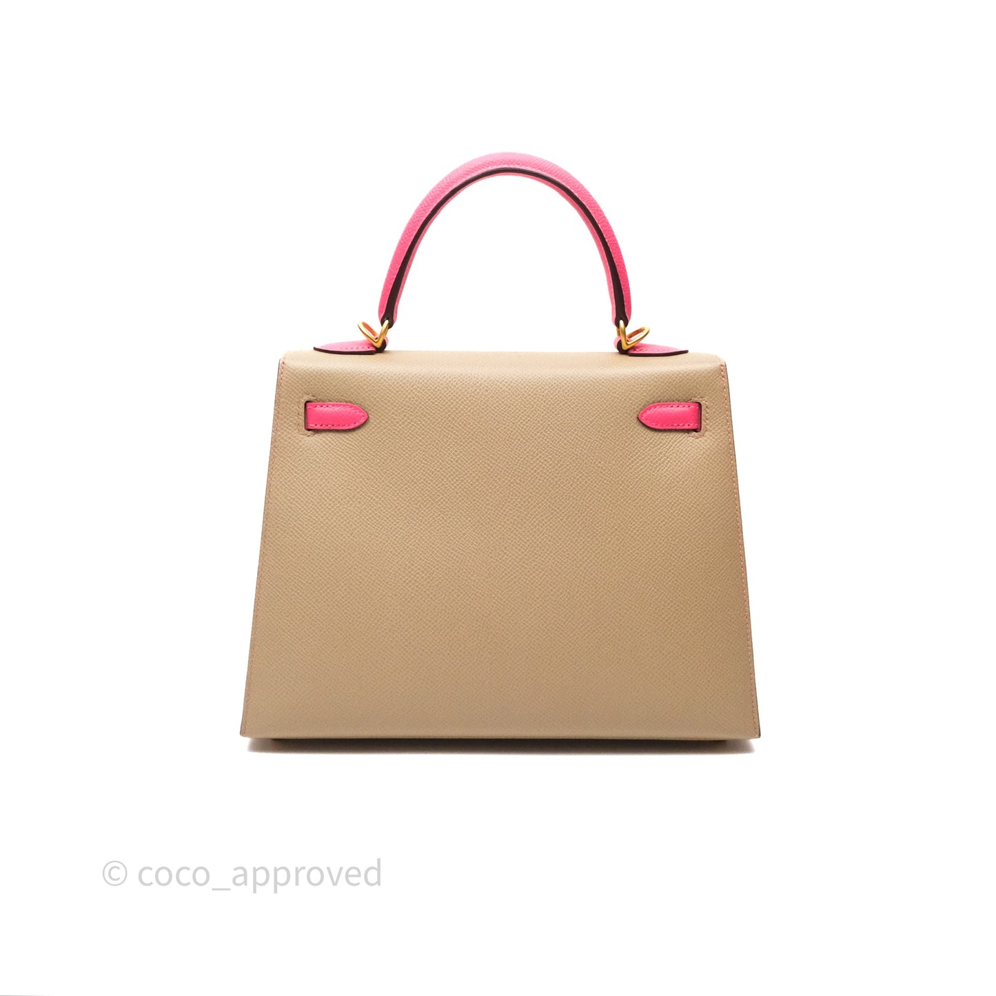 Hermès Kelly 25 Sellier Begie/Pink Epsom Gold Hardware