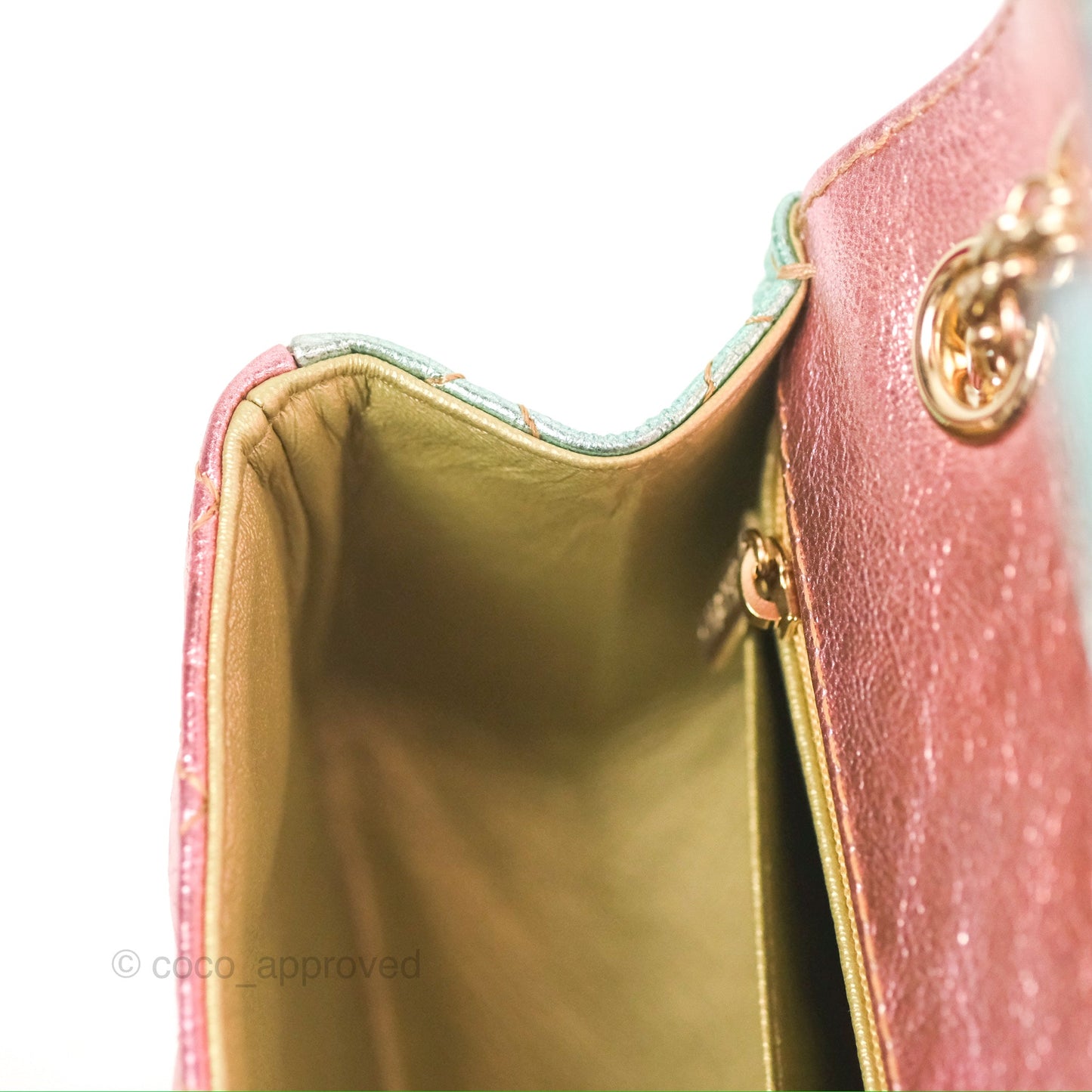 Chanel Quilted Mini Reissue 224 Metallic Rainbow Crumpled Calfskin Gold Hardware