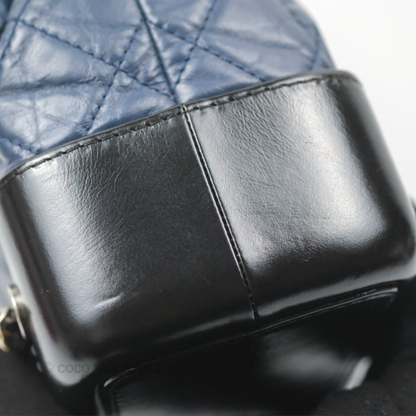 Chanel Small Gabrielle Backpack Navy Black Aged Calfskin