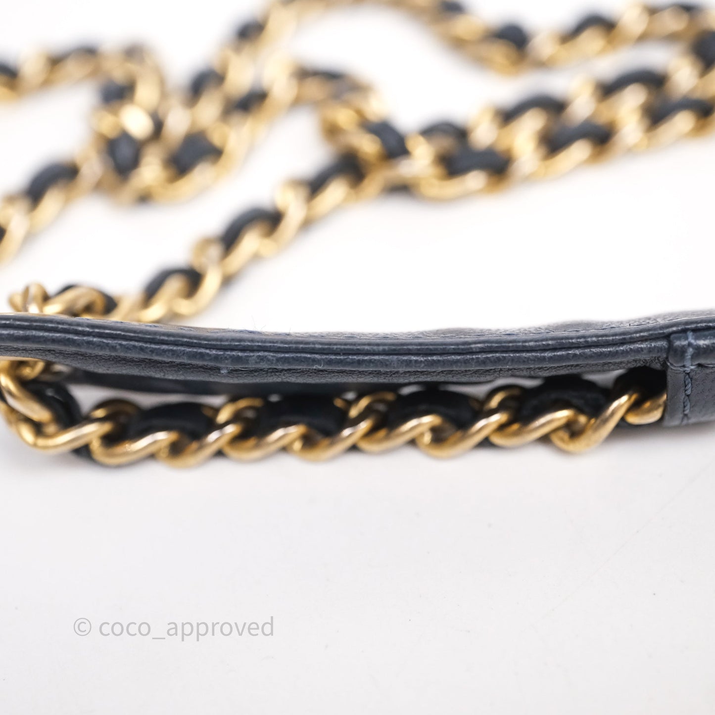 Chanel CC Camera Bag Quilted Navy Lambskin Aged Gold Hardware