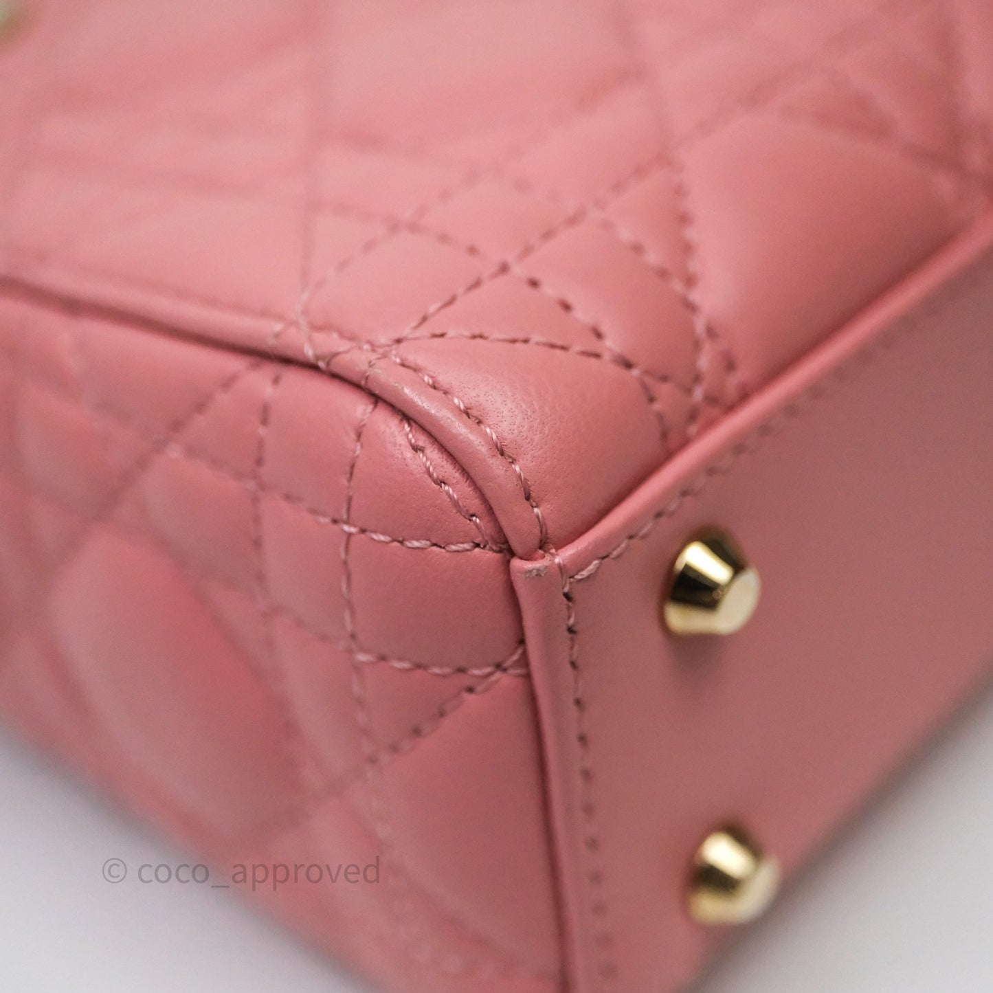 Christian Dior Mini Lady Dior My ABCDior Bag Pink Cannage Lambskin Gold Haardware