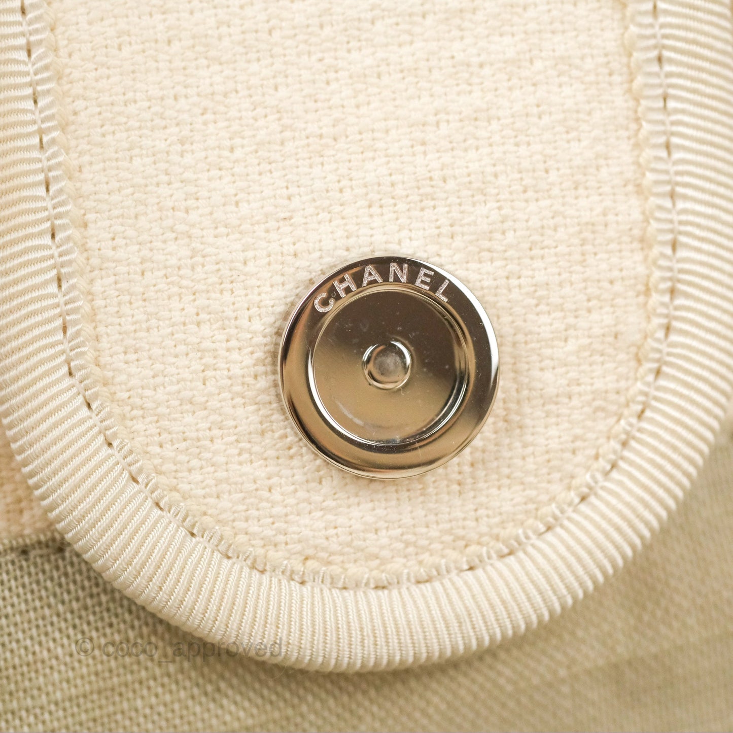 Chanel New Small Deauville Cream Ivory Canvas