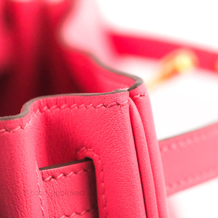 Hermès Retourne Kelly 25 Veau Swift Rose Azalee Gold Hardware