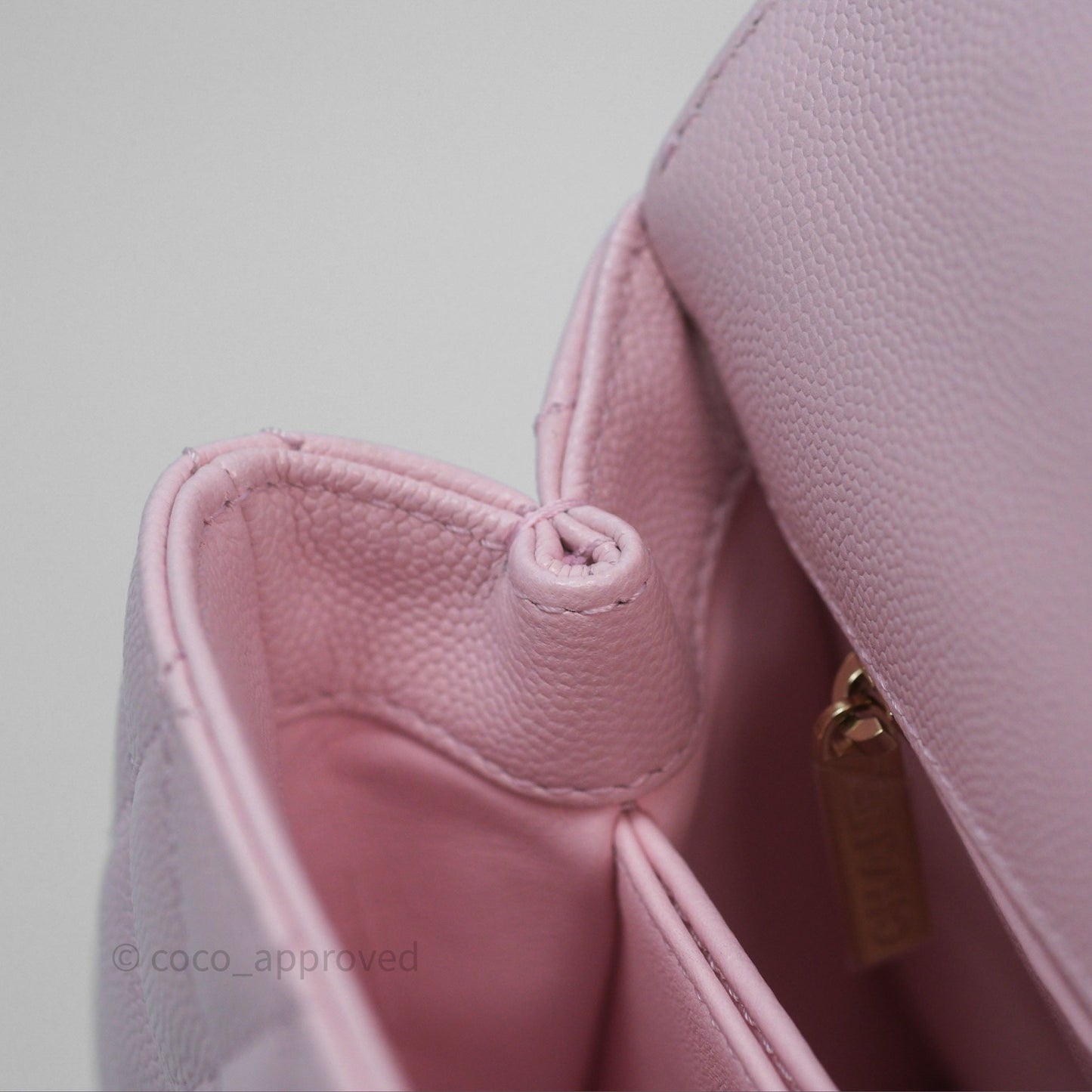 Chanel Small Coco Handle Light Pink Caviar Gold Hardware