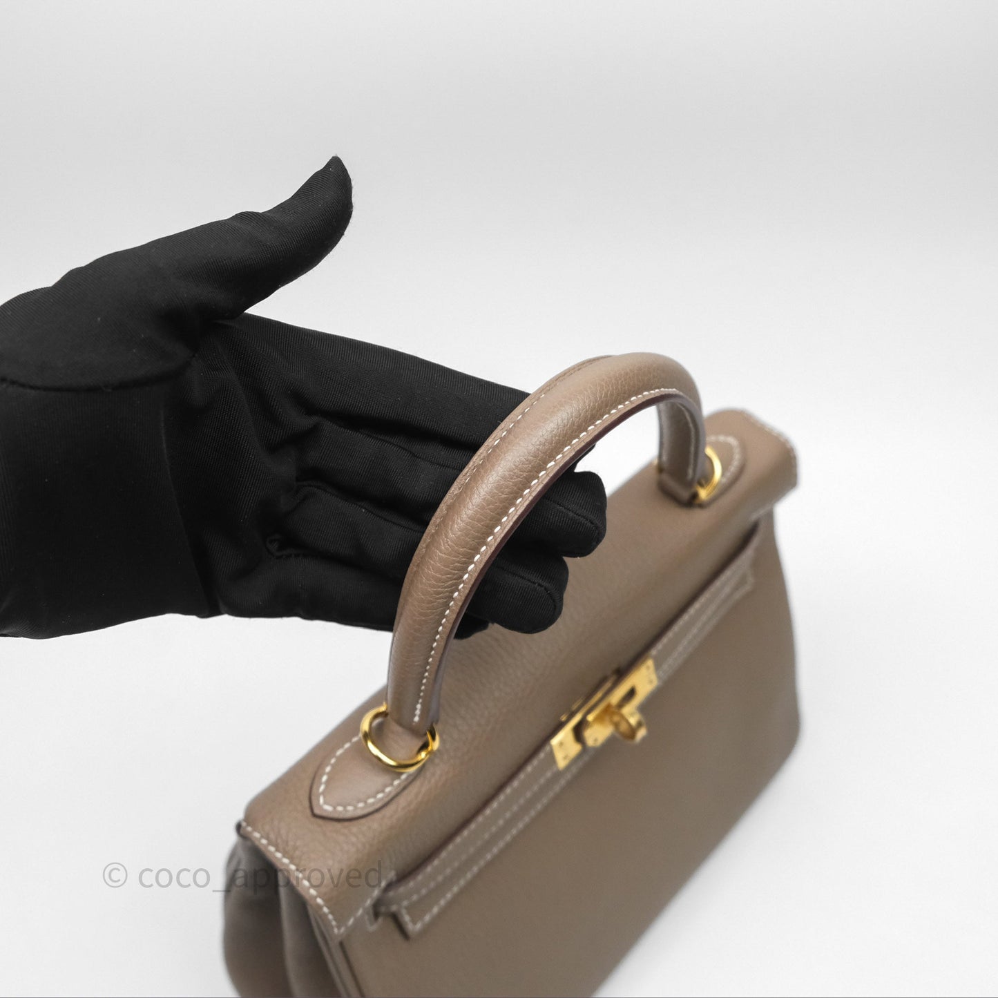Hermès Kelly 25 Etoupe 18 Retourne Togo Gold Hardware
