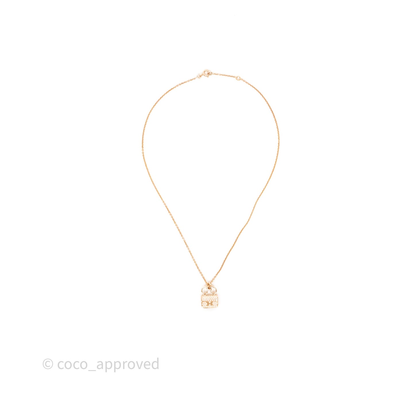 Hermès Constance Amulettes Diamonds Pendant Necklace Rose Gold