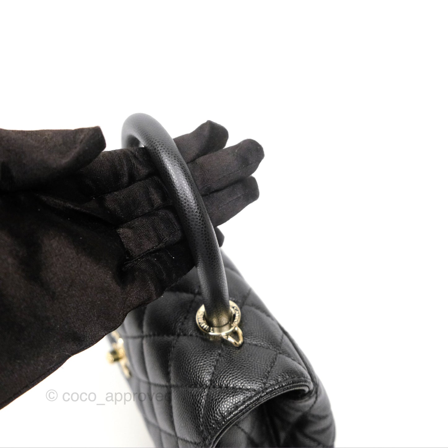Chanel Small Coco Handle Black Caviar Gold Hardware