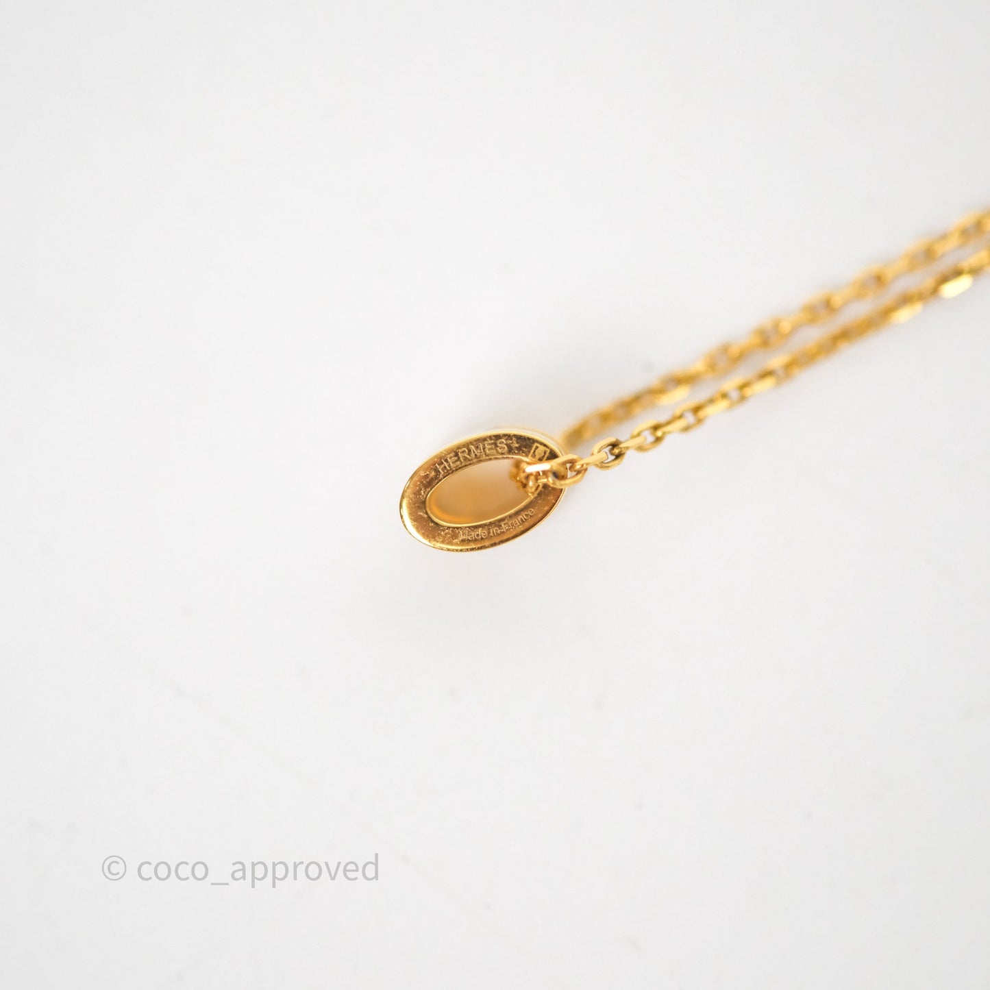 Hermès Mini Pop H Blanc 01 Pendant Necklace Gold Hardware