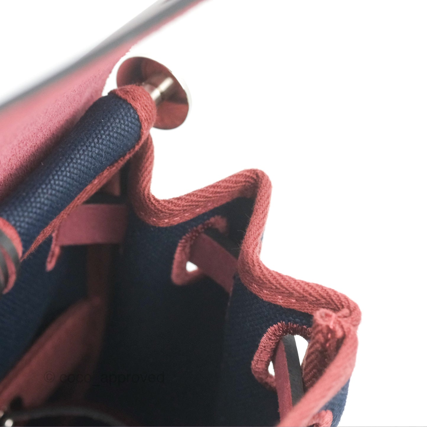 Hermès Herbag Zip 31 Bleu Marine/ Rouge Sellier Canvas Palladium Hardware