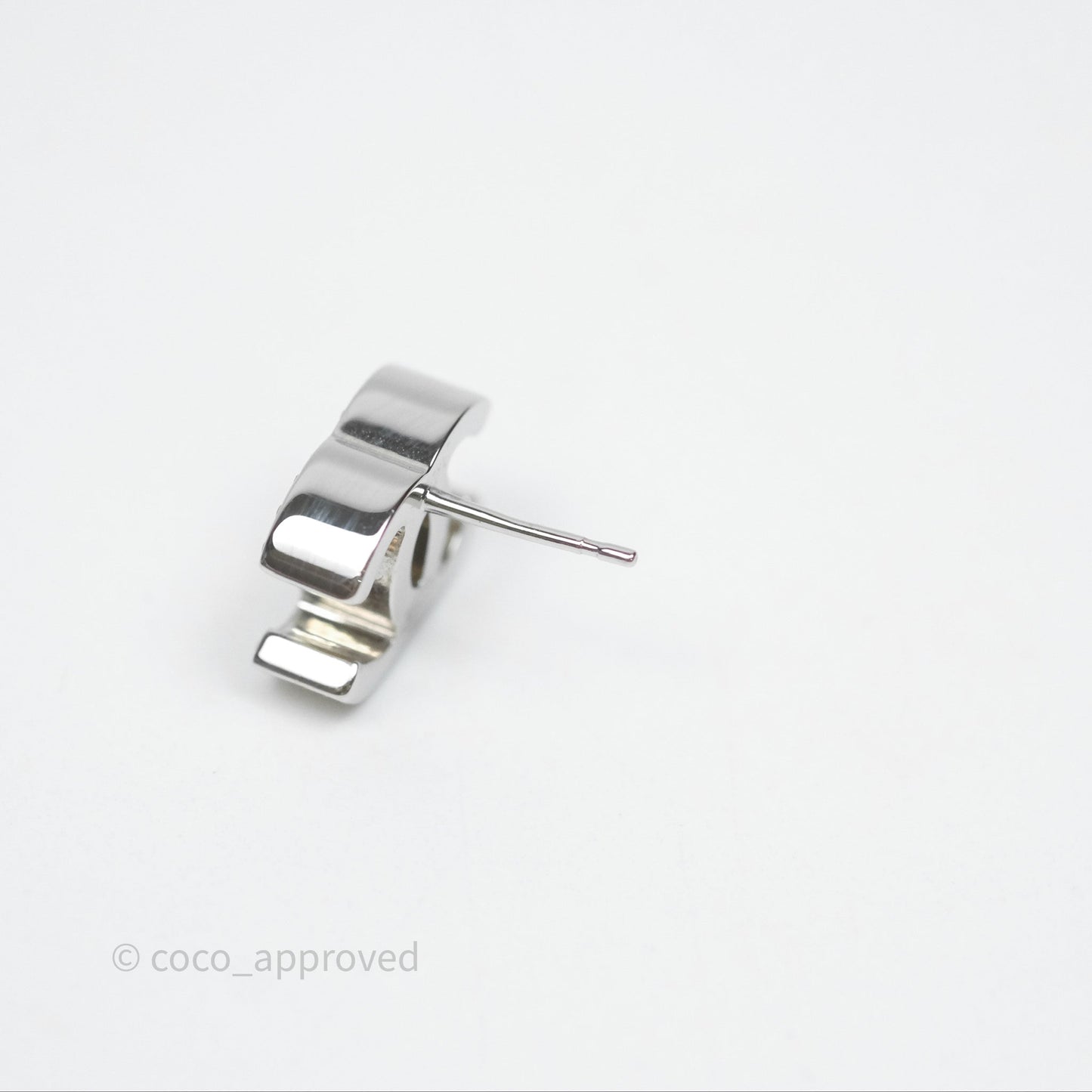 Chanel Crystal CC Earrings Silver Tone 25C