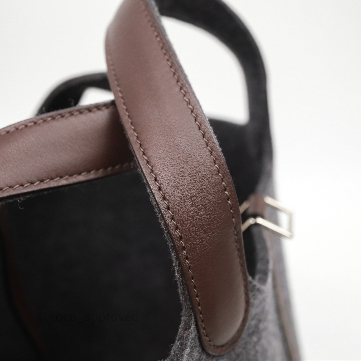 Hermès Picotin 18 Feutre/Veau Swift AE Gris Moyen/Havai Palladium Hardware