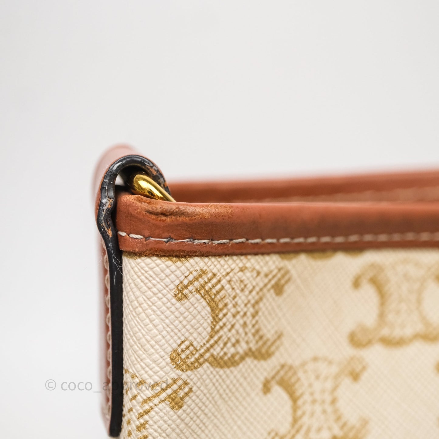 Celine Small Bucket Triomphe Canvas Grege Calfskin