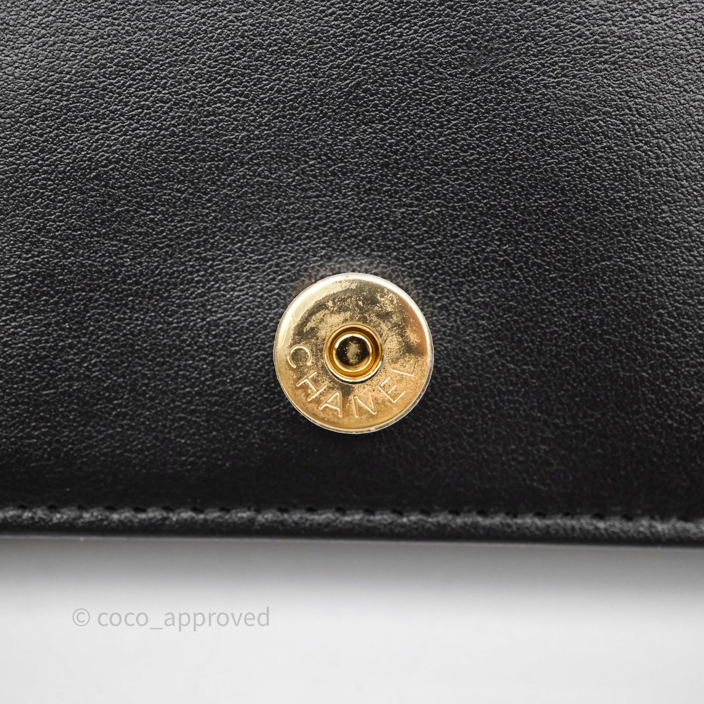 Chanel Quilted Wallet on Chain WOC Stitching Black Calfskin Gold Hardware