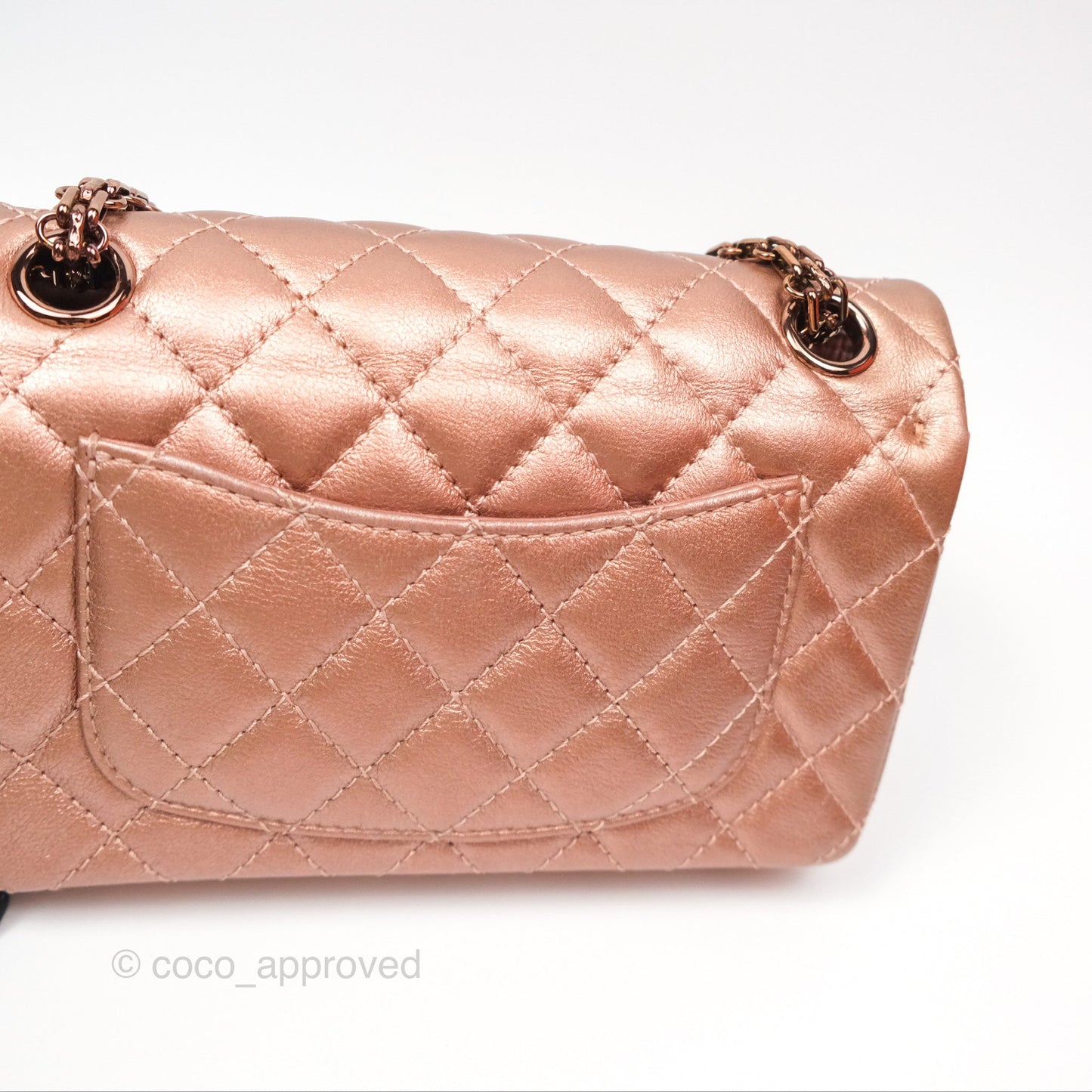 Chanel Mini Reissue 224 Copper Metallic Calfskin Rose Gold