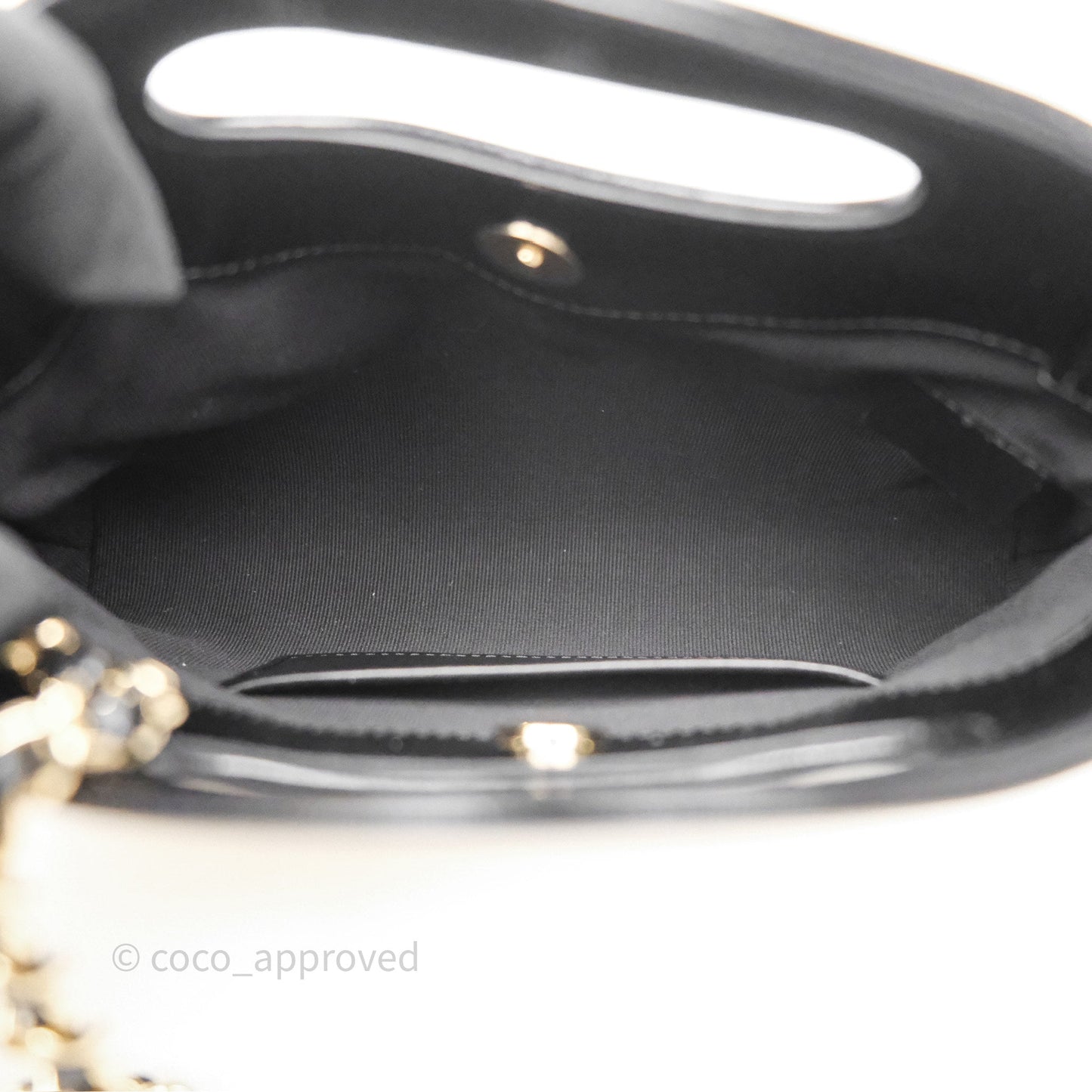 Chanel Nano 31 White/ Black Shiny Lambskin Gold Hardware