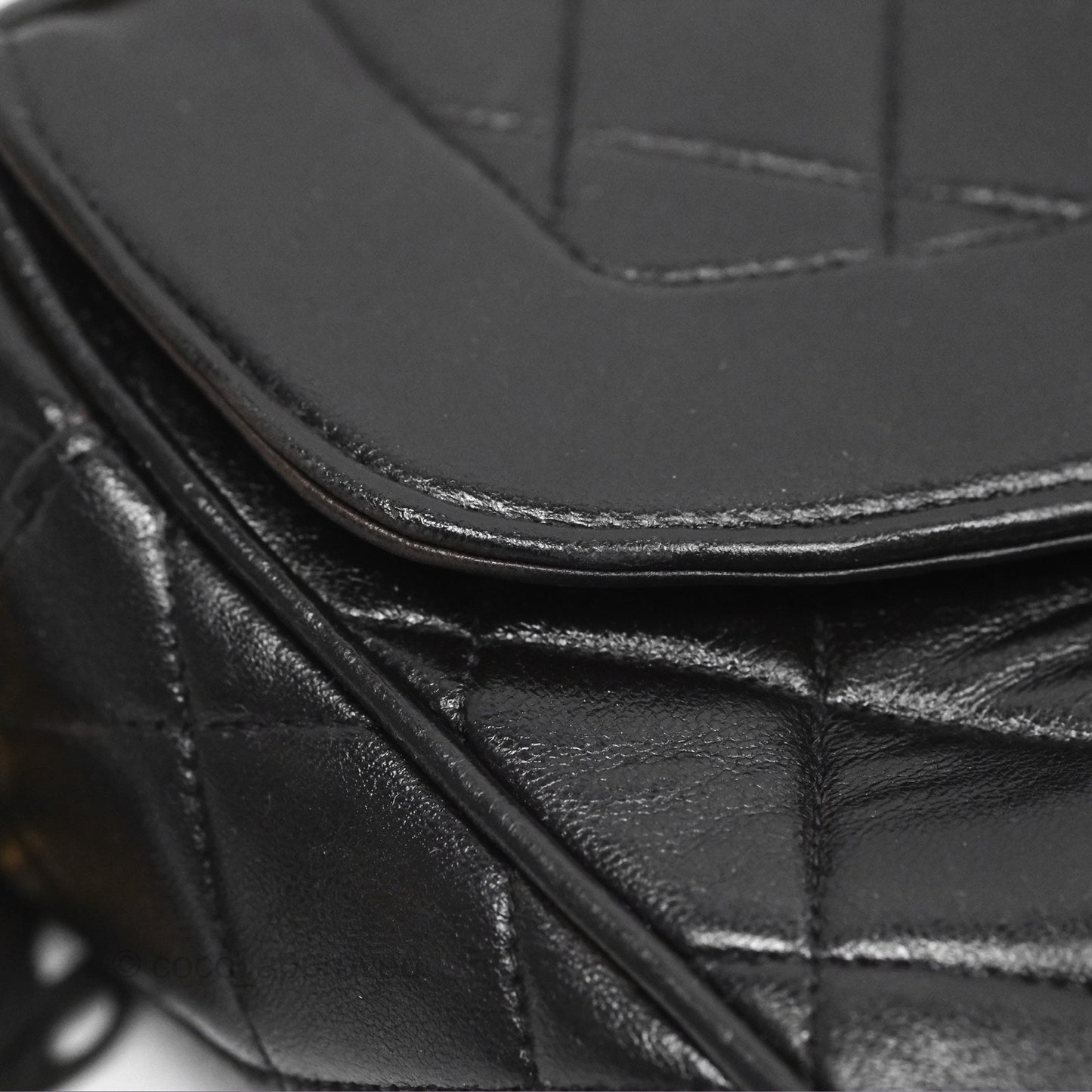 Chanel Vintage Diana Fringe Camera Bag Black Lambskin 24K Gold Hardware