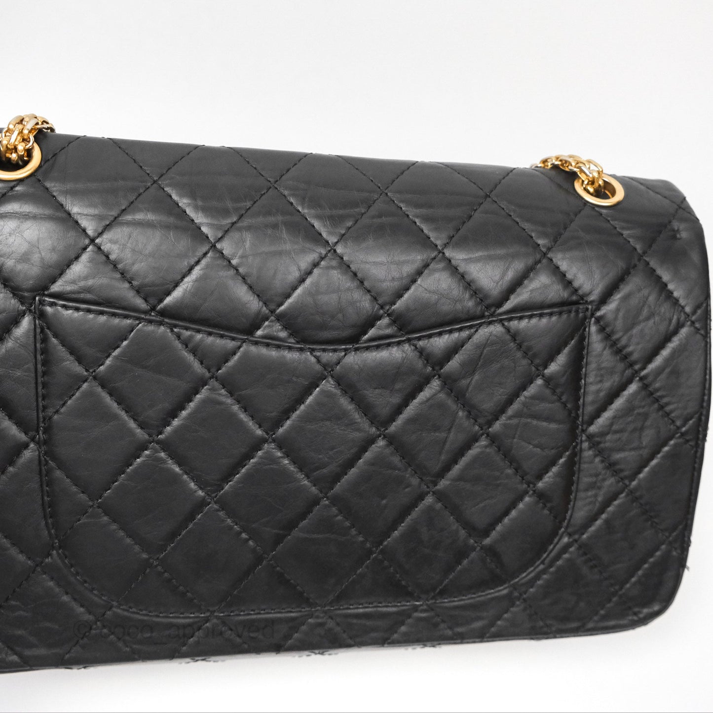 Chanel Reissue 227 Quilted Aged Calfskin Black Gold Hardware