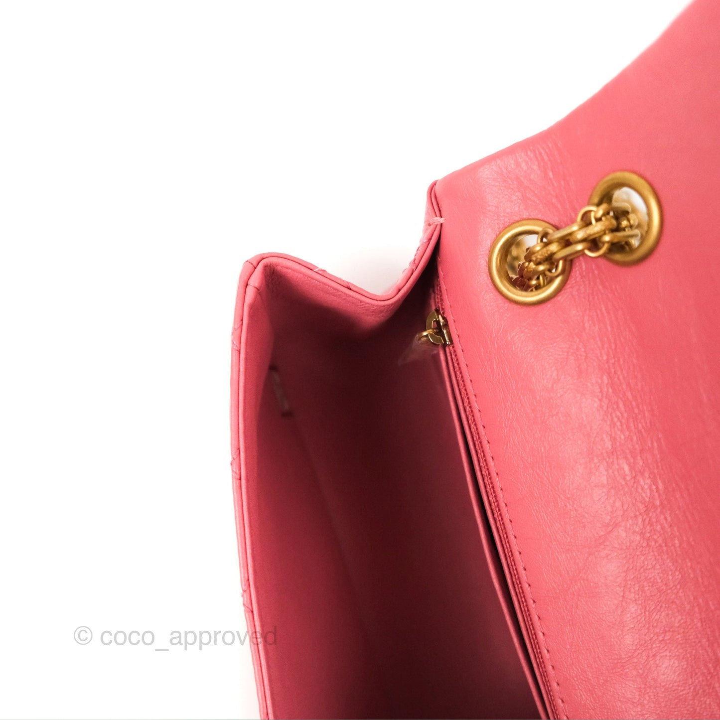Chanel Mini Reissue 224 Pink Aged Calfskin Aged Gold Hardware