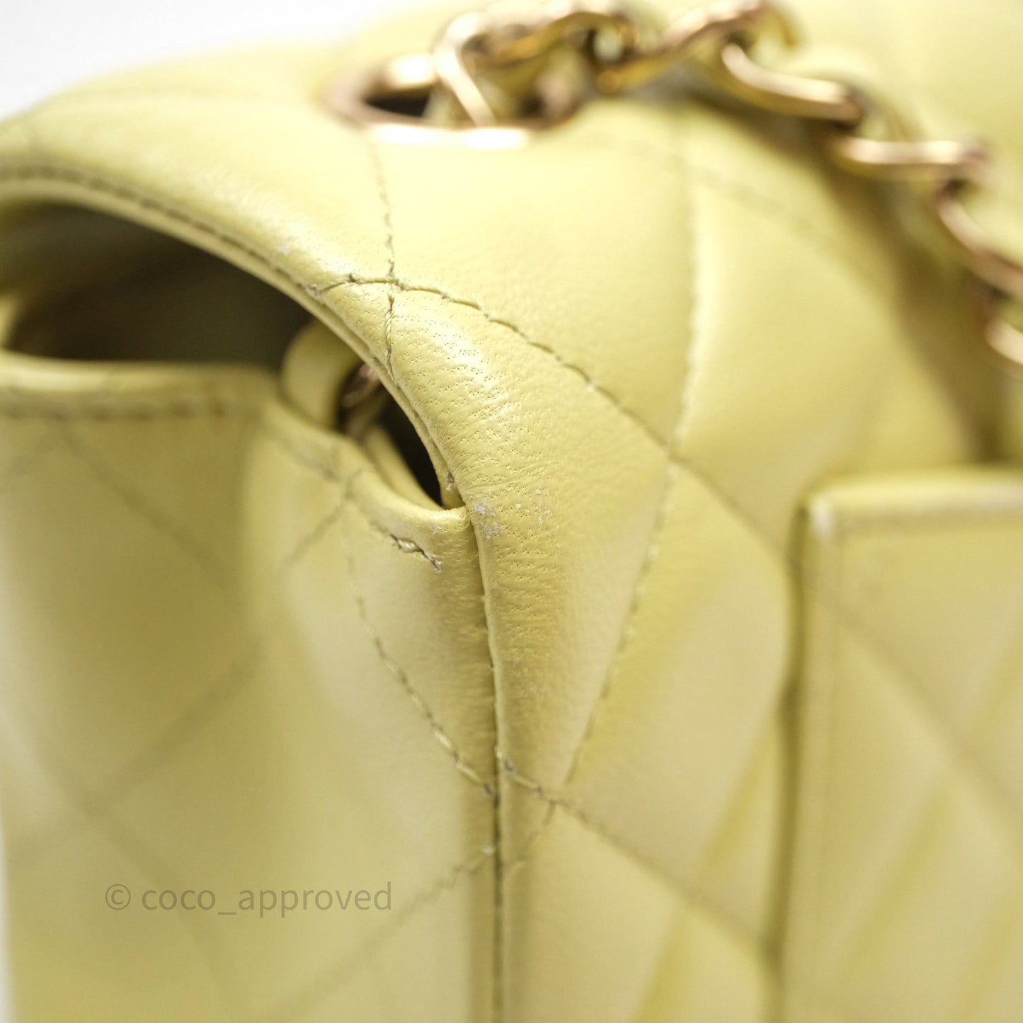 Chanel Mini Rectangular Flap Quilted Green Lambskin Gold Hardware