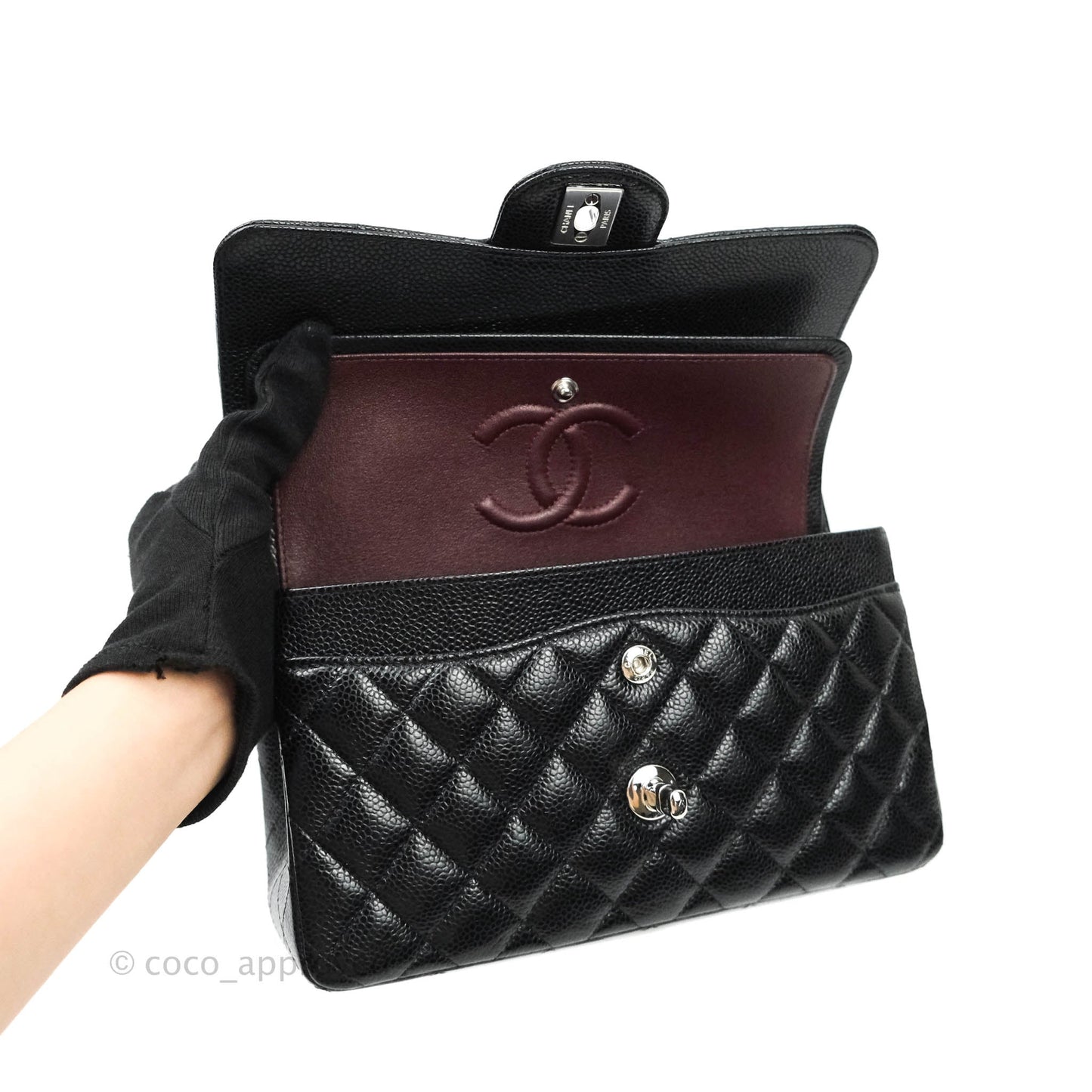 Chanel Small S/M Quilted Classic Flap Black Caviar Silver Hardware