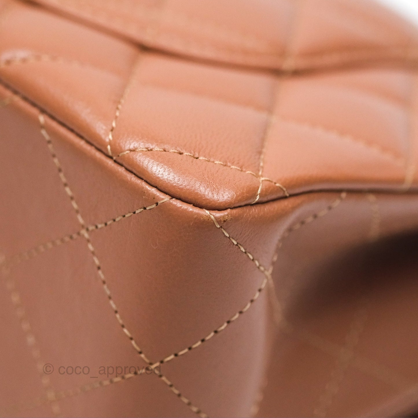 Chanel Small Classic Quilted Flap Dark Beige Caramel Lambskin Gold Hardware