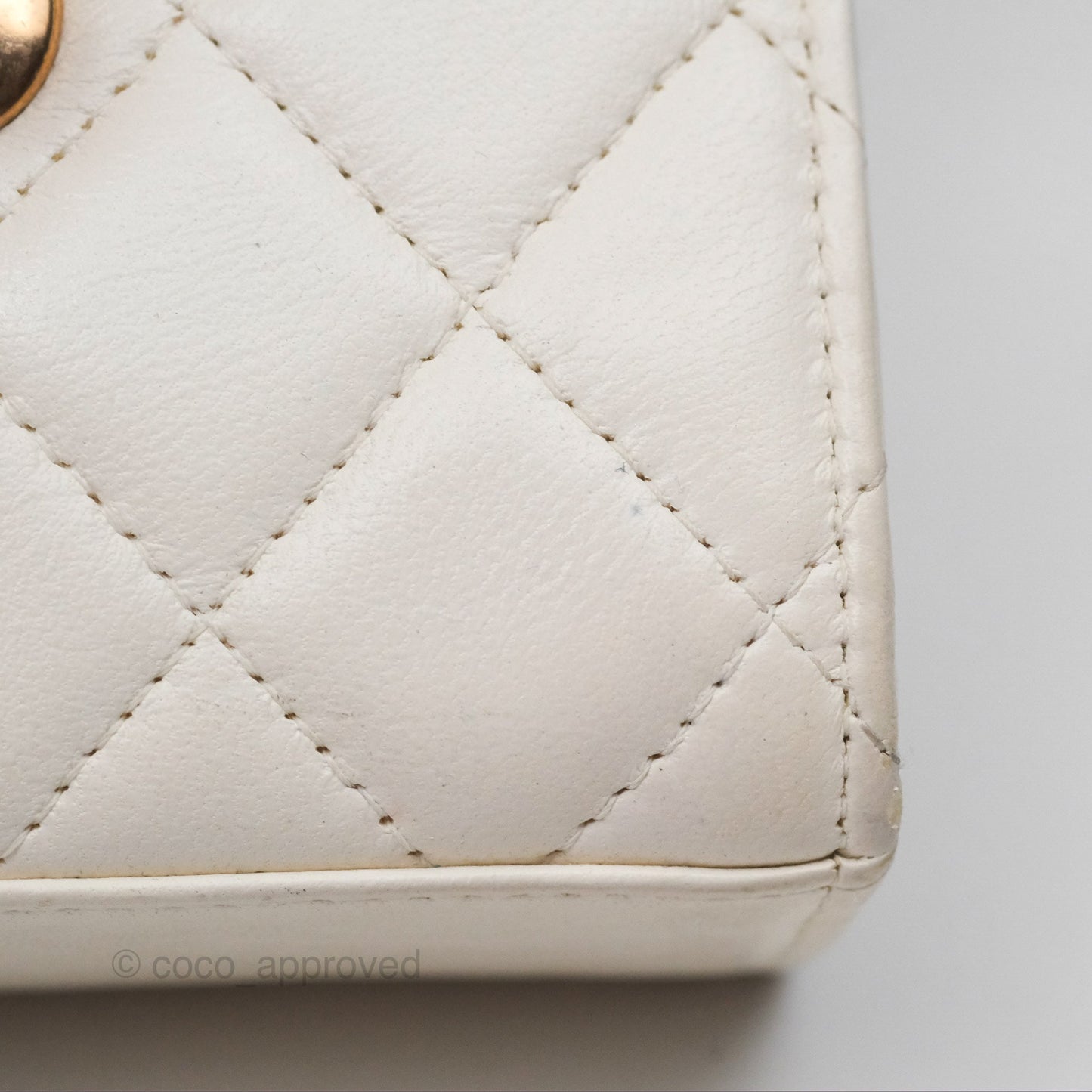 Chanel Mini Quilted Trendy CC Clutch With Chain White Lambskin Rose Gold Hardware