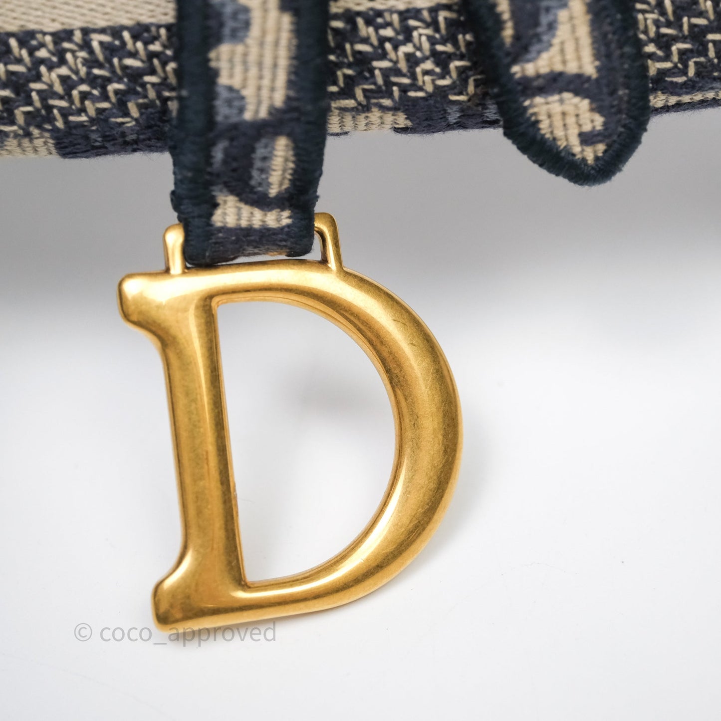 Christian Dior Navy Oblique Slim Saddle Pouch
