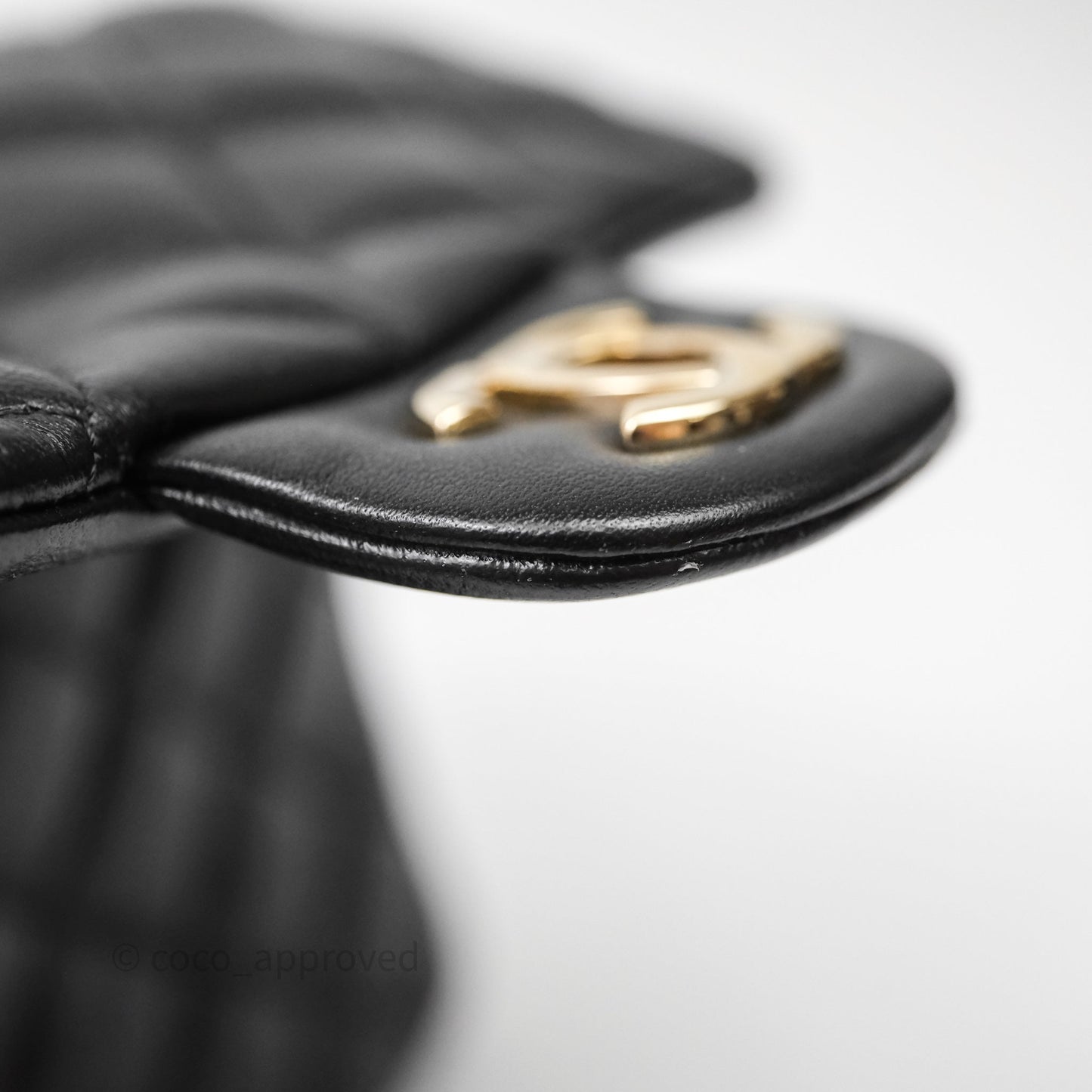 Chanel Mini Square Quilted Black Lambskin Gold Hardware
