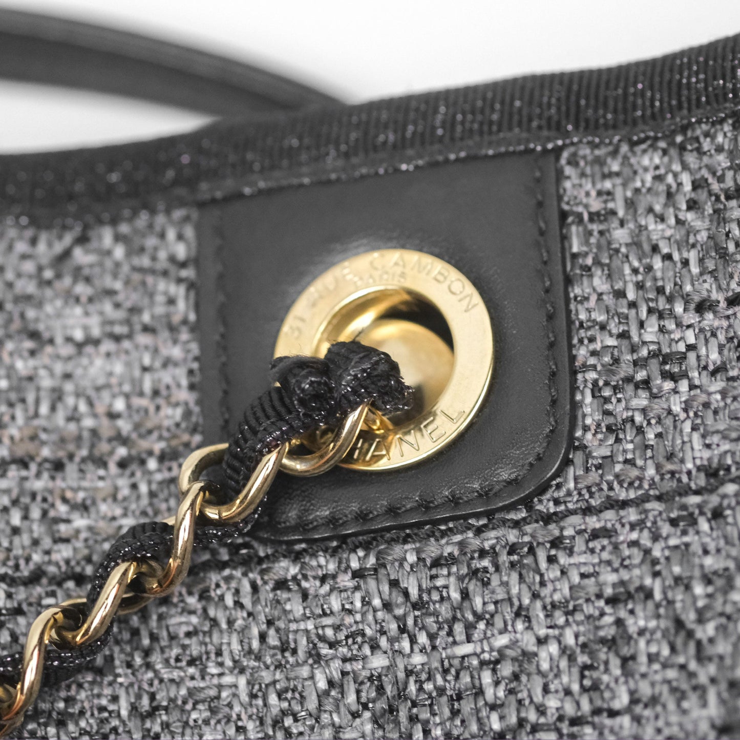 Chanel Medium Deauville Black Charcoal Tote