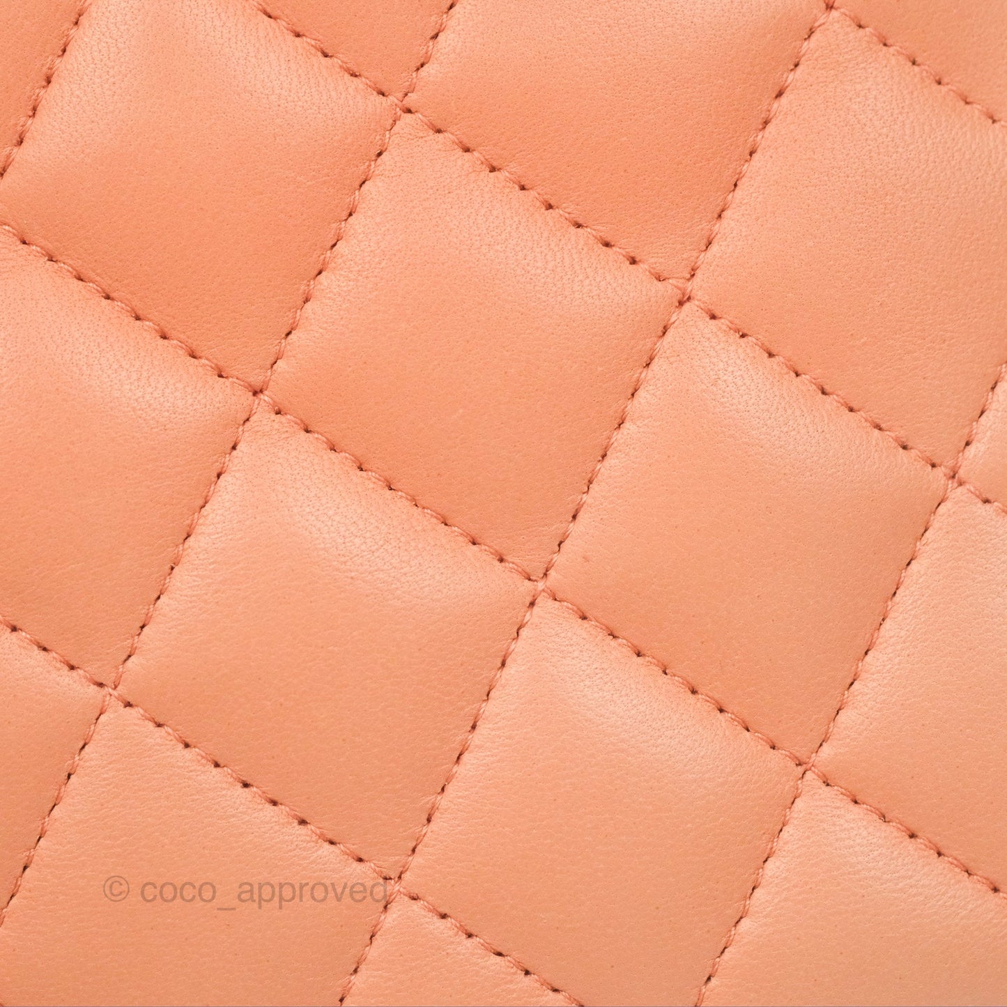 Chanel Classic M/L Medium Flap Quilted Peach Lambskin Gold Hardware