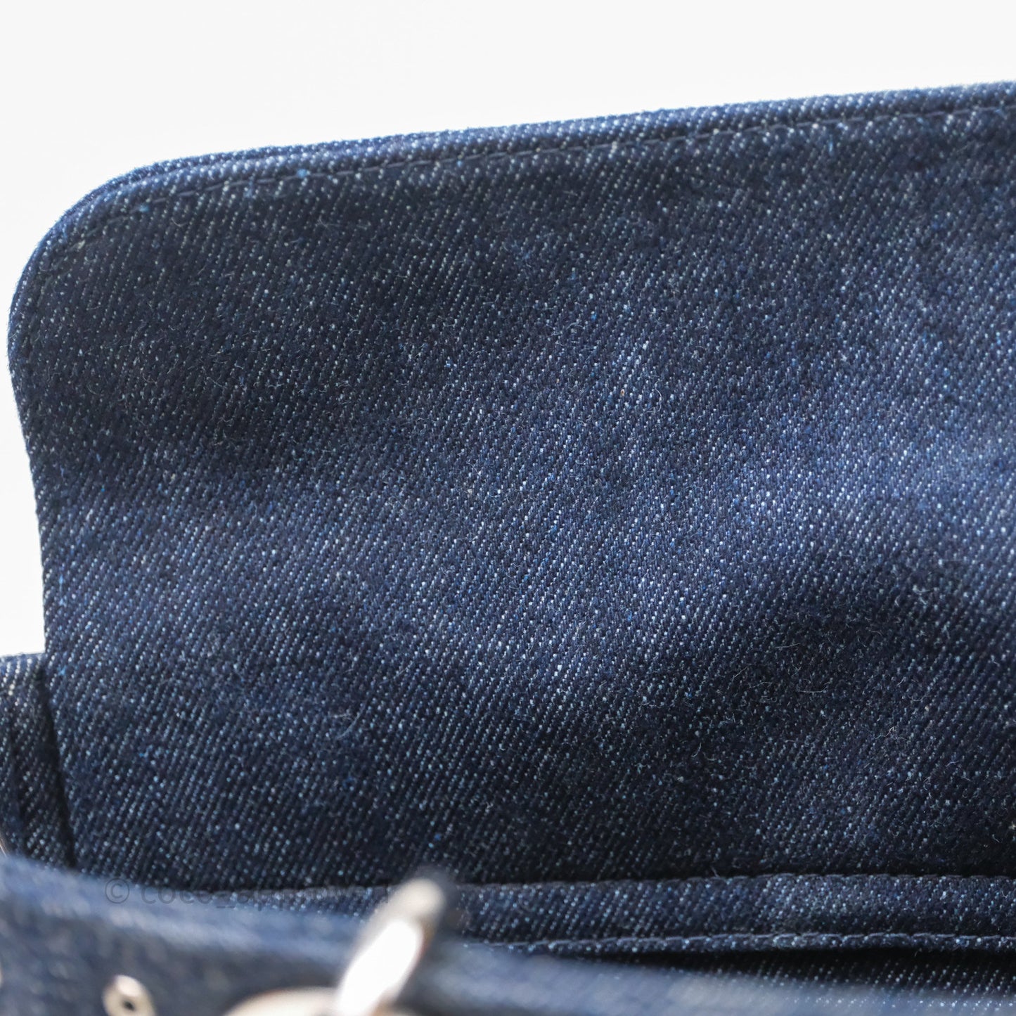 Christian Dior Medium Lady D-Joy Denim Eyelet Silver Hardware