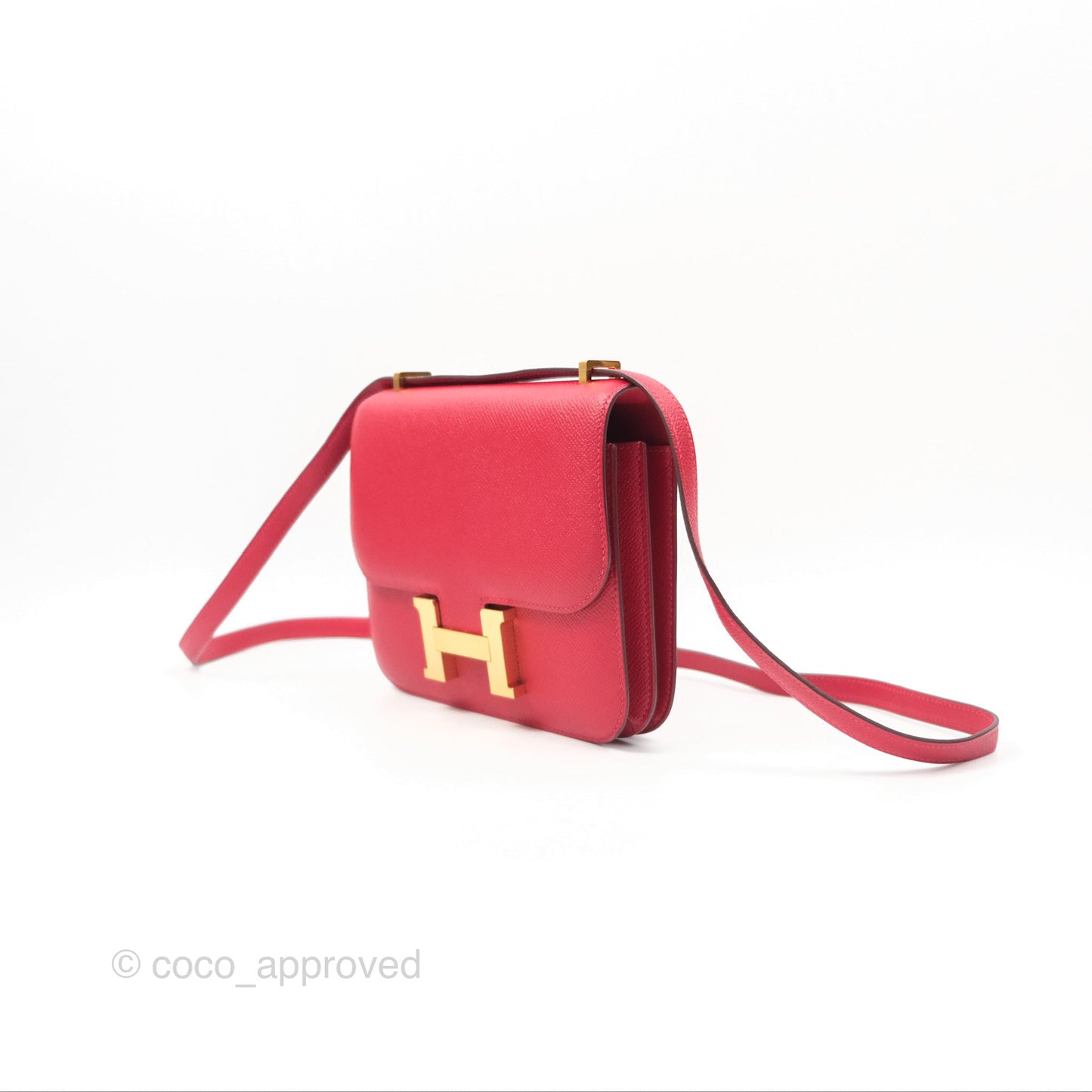 Hermès Constance Mini 18cm Red Epsom Gold Hardware