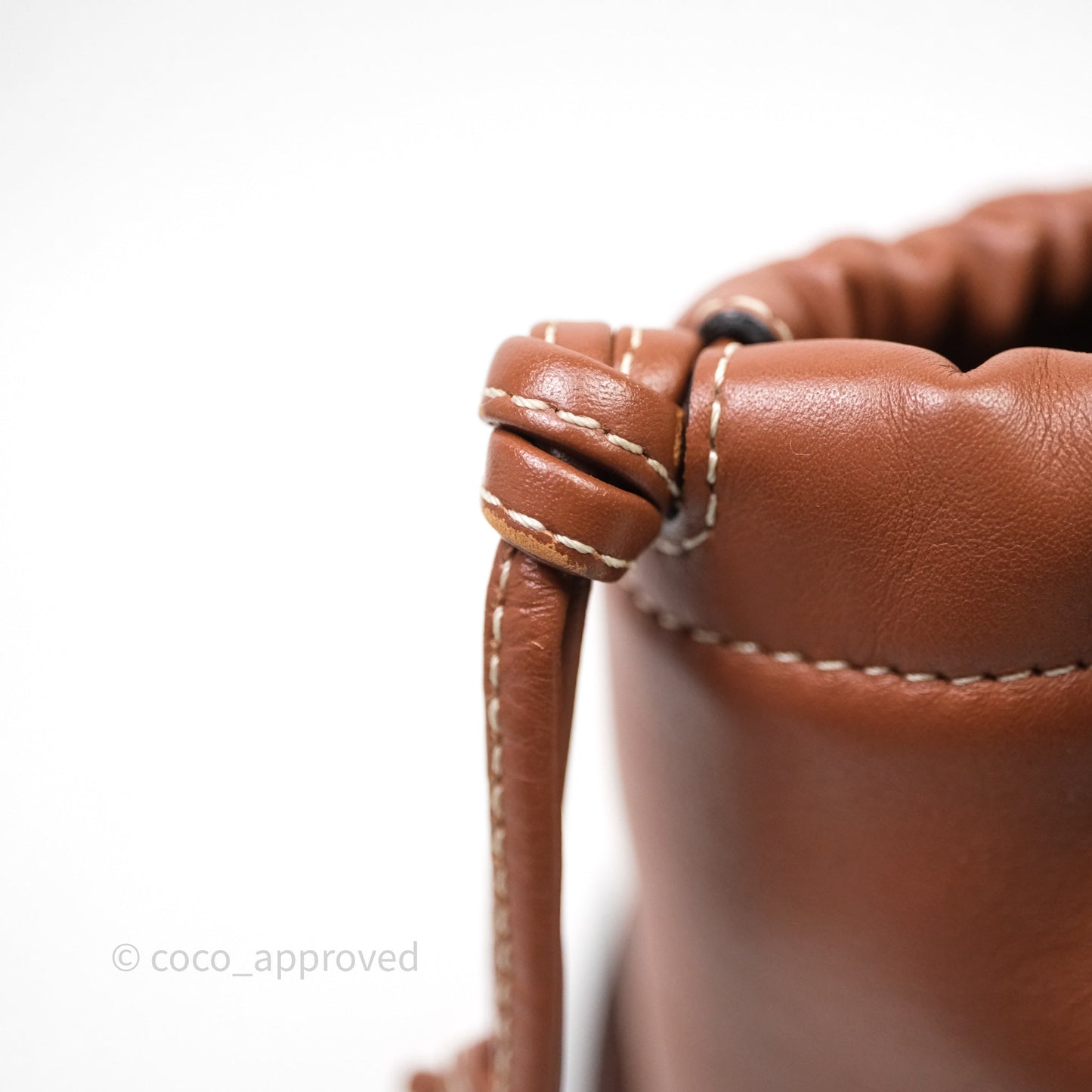 Celine Drawstring Cabas Tote Bag Triomphe in Grained Calfskin Tan