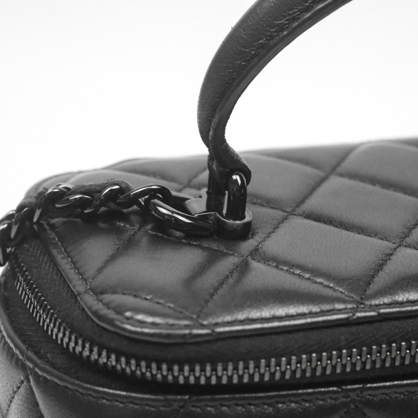 Chanel Vanity Rectangular Top Handle So Black Lambskin