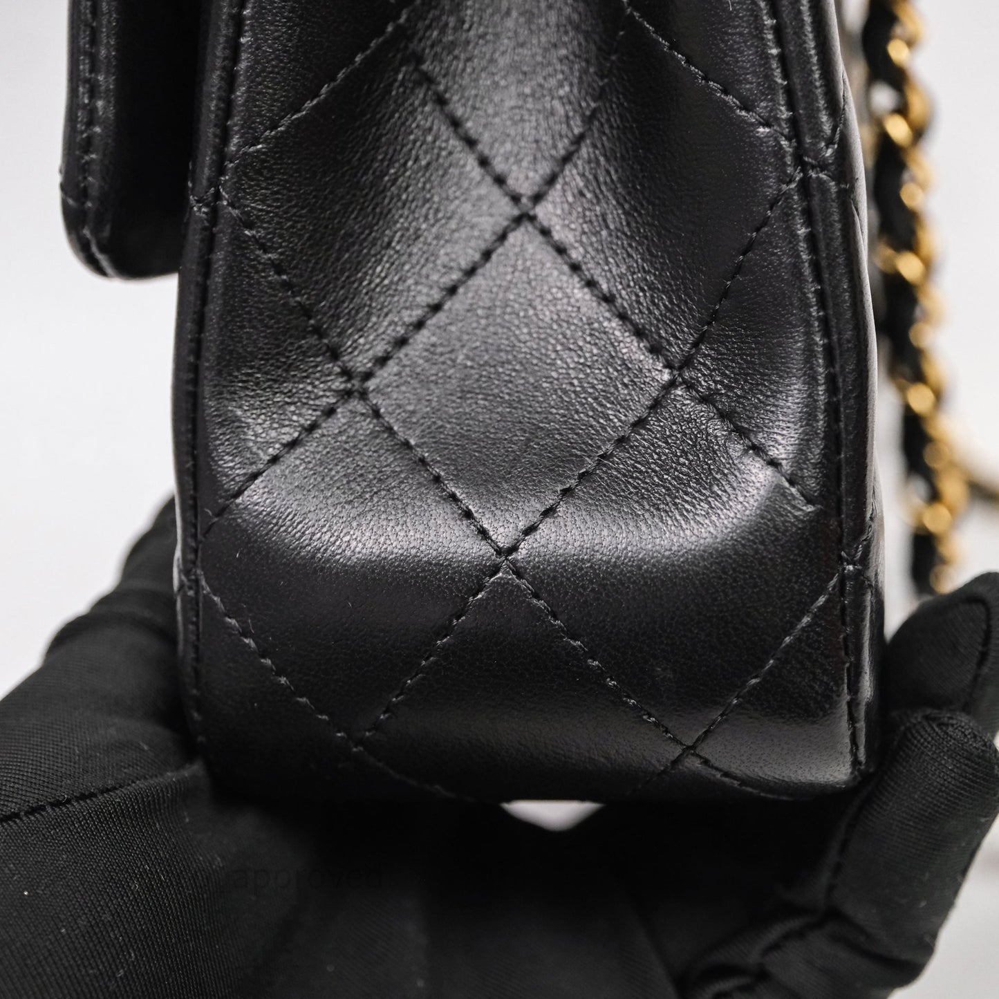 Chanel Classic M/L Medium Flap Quilted Black Lambskin Gold Hardware