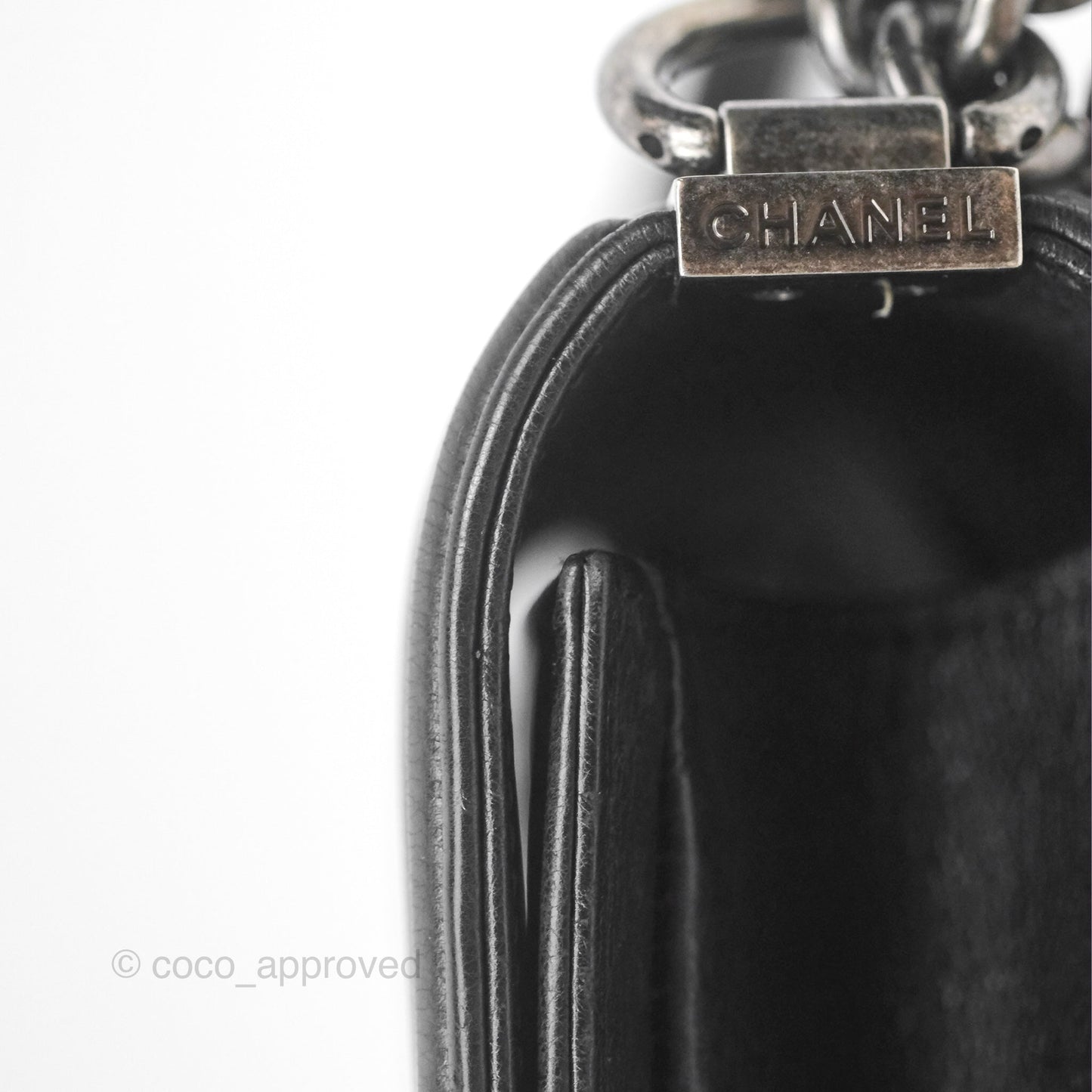 Chanel Medium Boy Quilted Black Calfskin Ruthenium Hardware